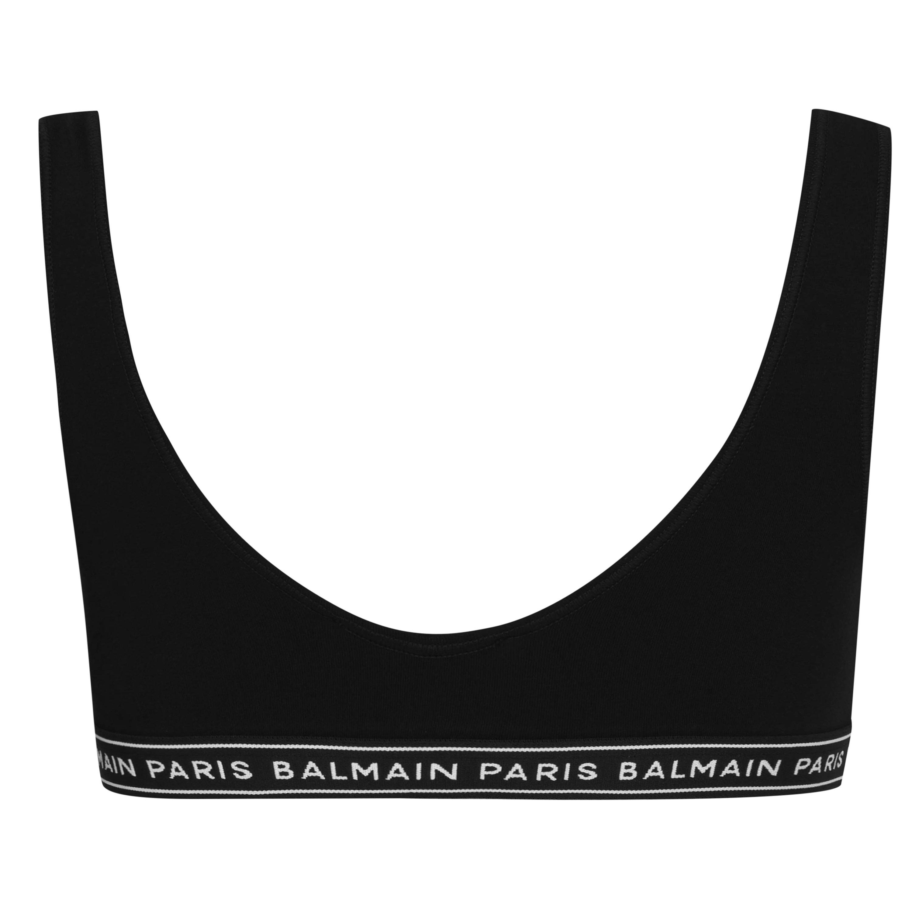 BLACK - Balmain - Paris Logo Bralette - 5
