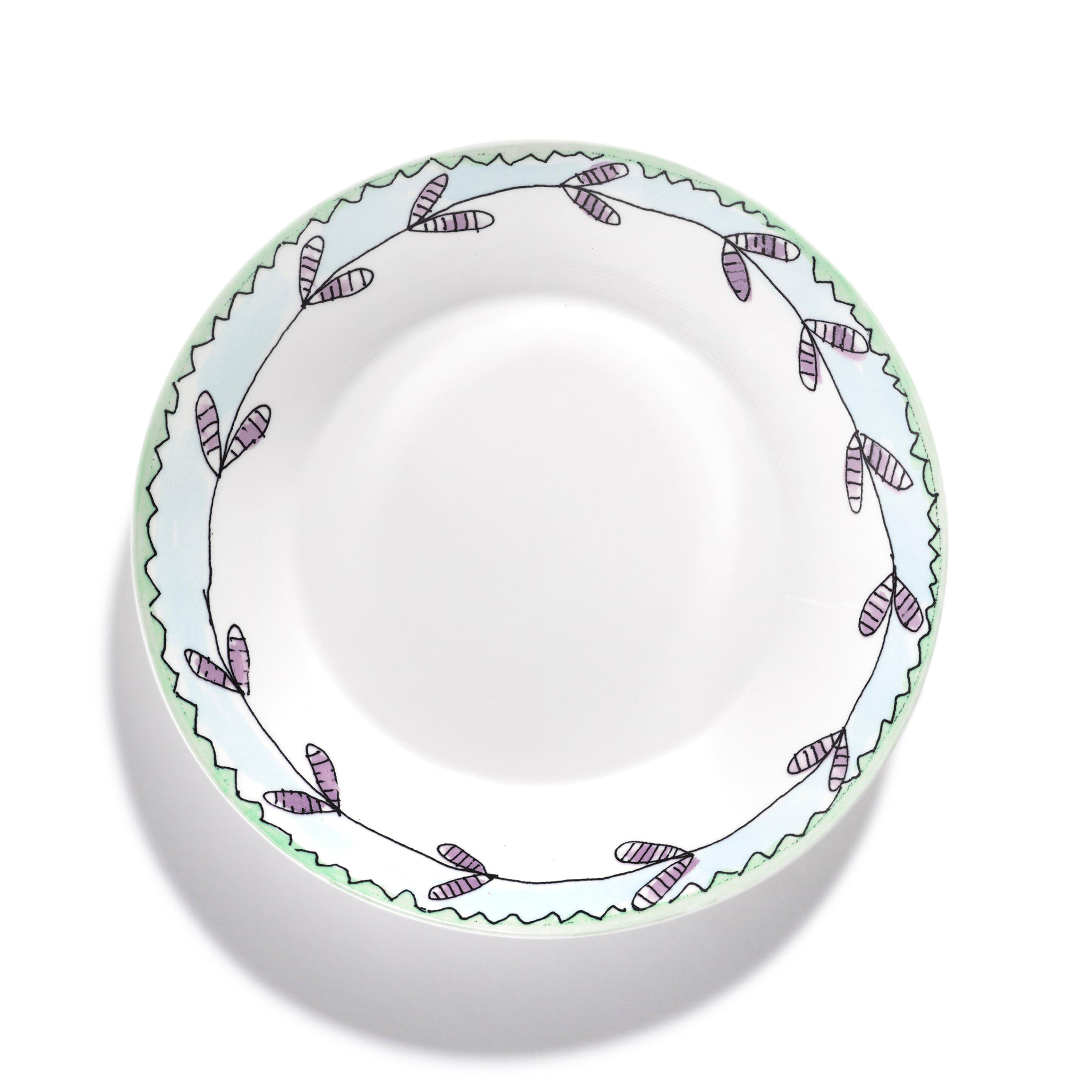 Blue/Pink - Serax X Marni - Serax X Marni Blossom Milk Midnight Flowers Deep Plate - Set of 2 - 2