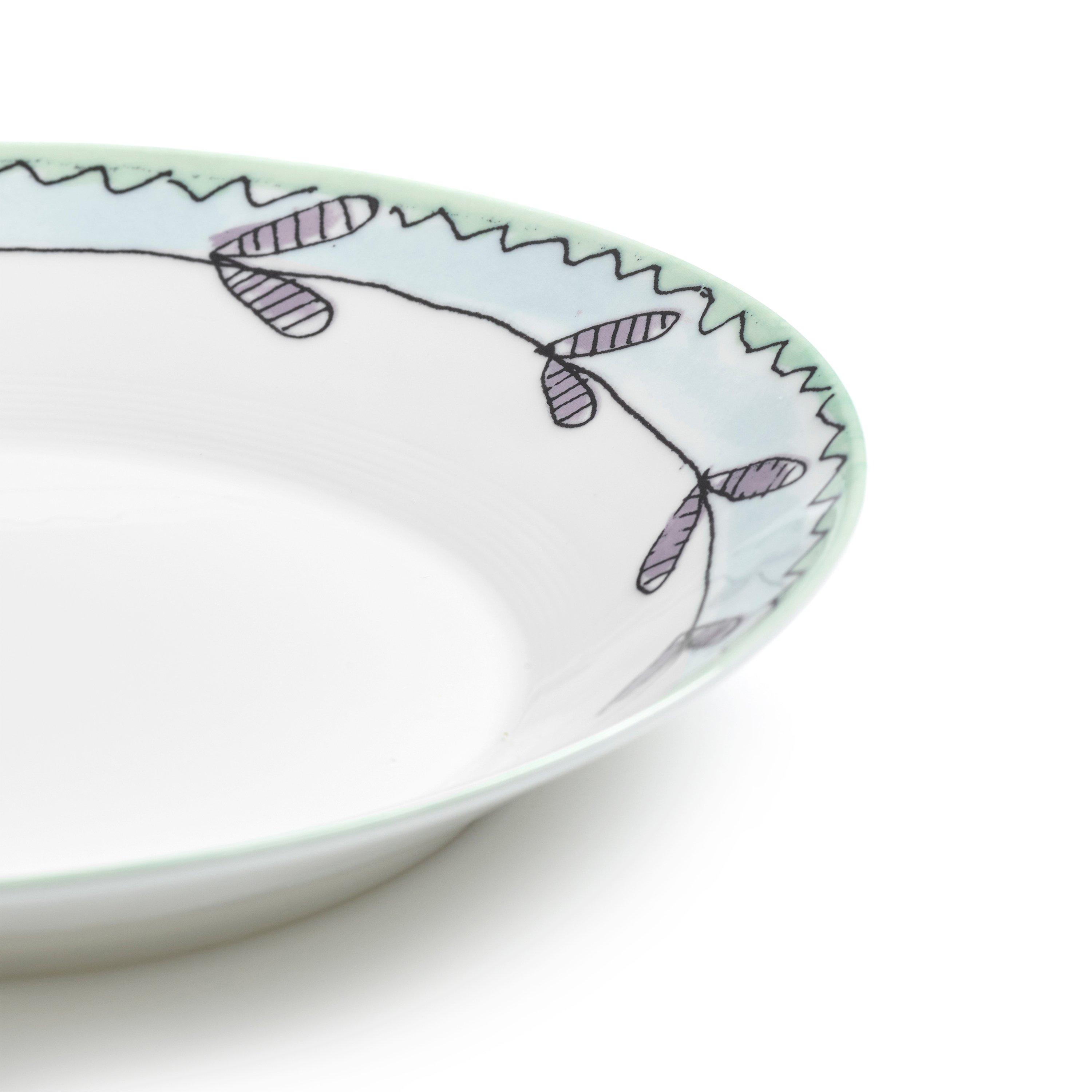 Blue/Pink - Serax X Marni - Serax X Marni Blossom Milk Midnight Flowers Deep Plate - Set of 2 - 4