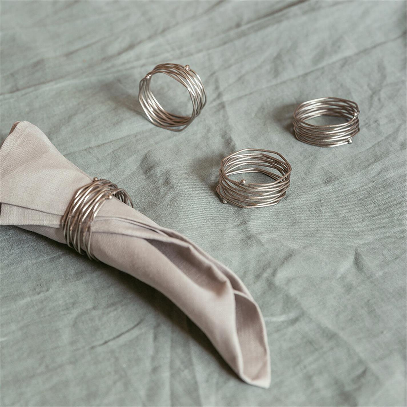 Silver - Global Explorer - GlobalExplorer Wrapped Wire Napkin Ring - Set of 4 - 1