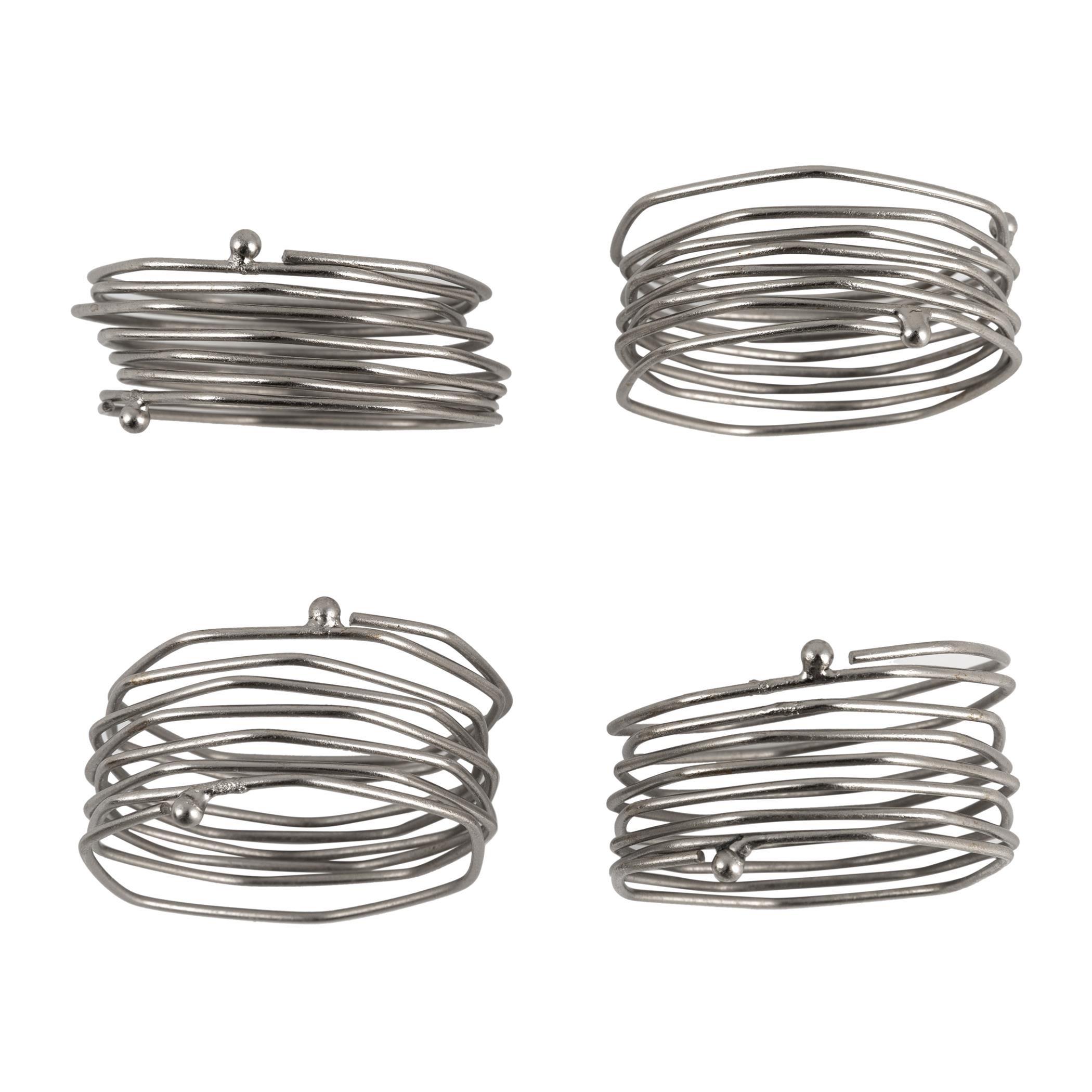 Silver - Global Explorer - GlobalExplorer Wrapped Wire Napkin Ring - Set of 4 - 2