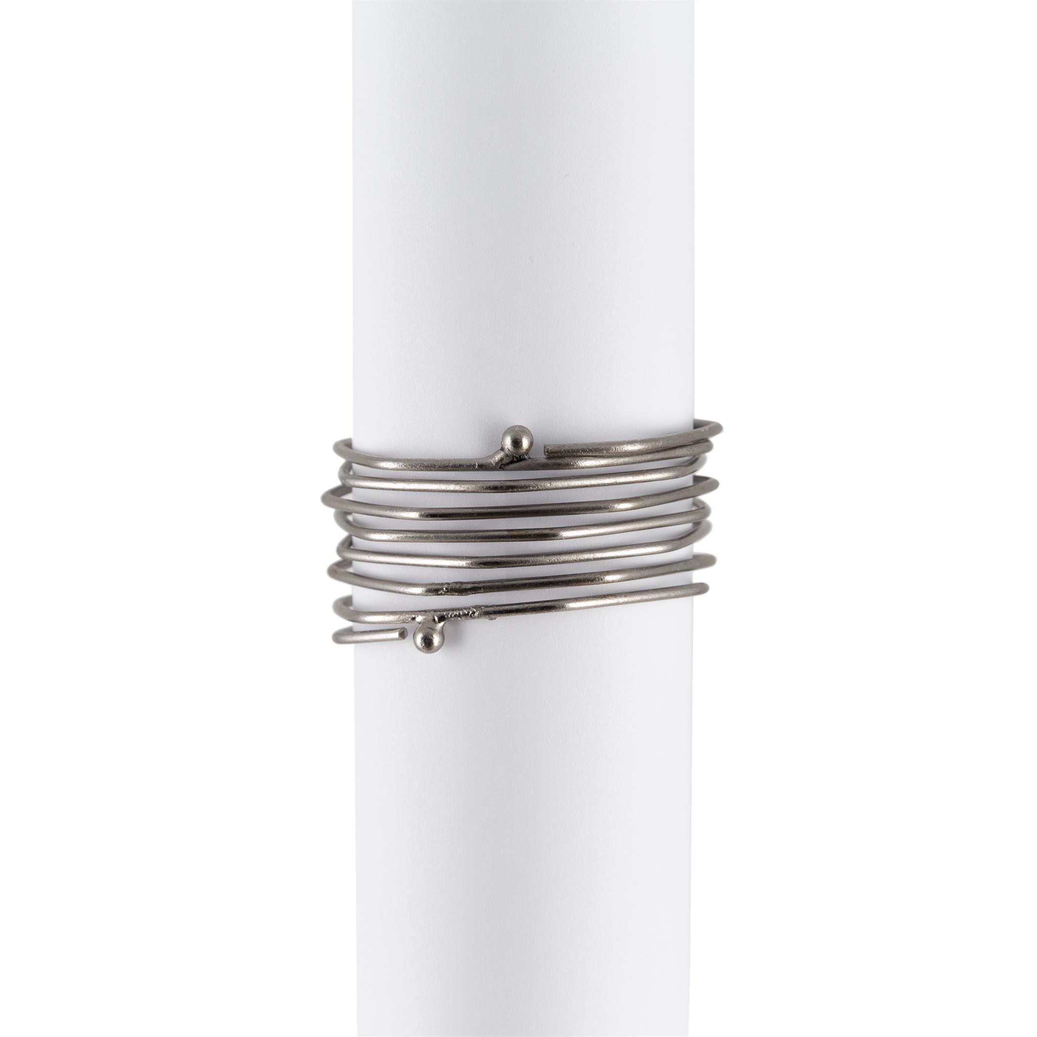 Silver - Global Explorer - GlobalExplorer Wrapped Wire Napkin Ring - Set of 4 - 3