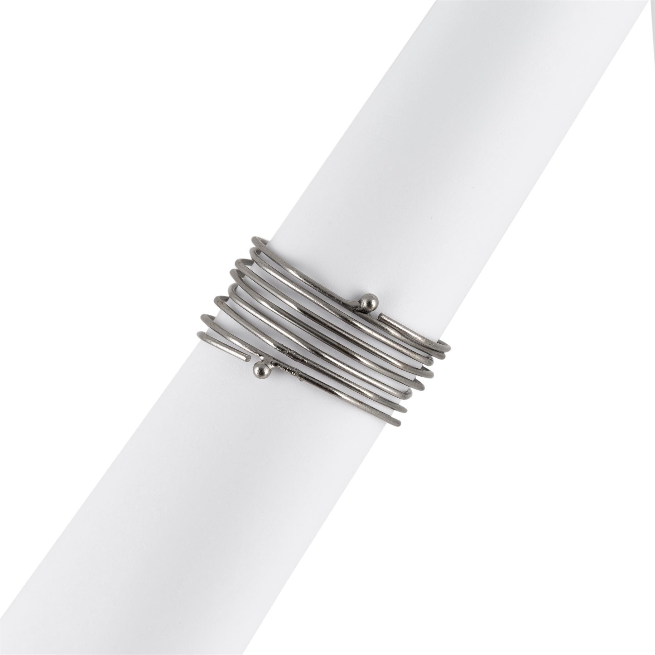 Silver - Global Explorer - GlobalExplorer Wrapped Wire Napkin Ring - Set of 4 - 4