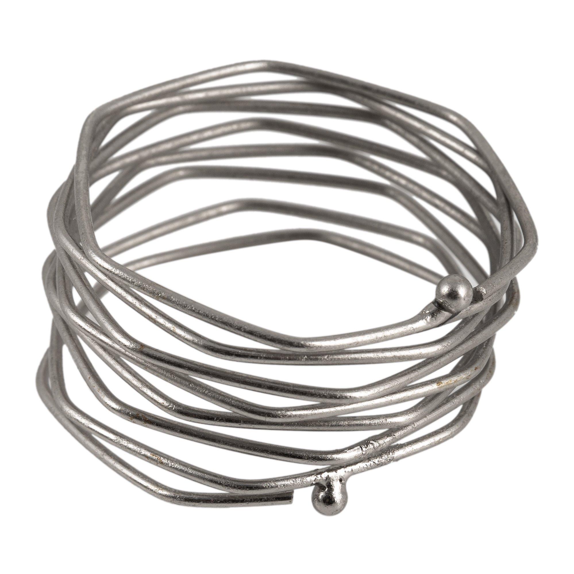 Silver - Global Explorer - GlobalExplorer Wrapped Wire Napkin Ring - Set of 4 - 6