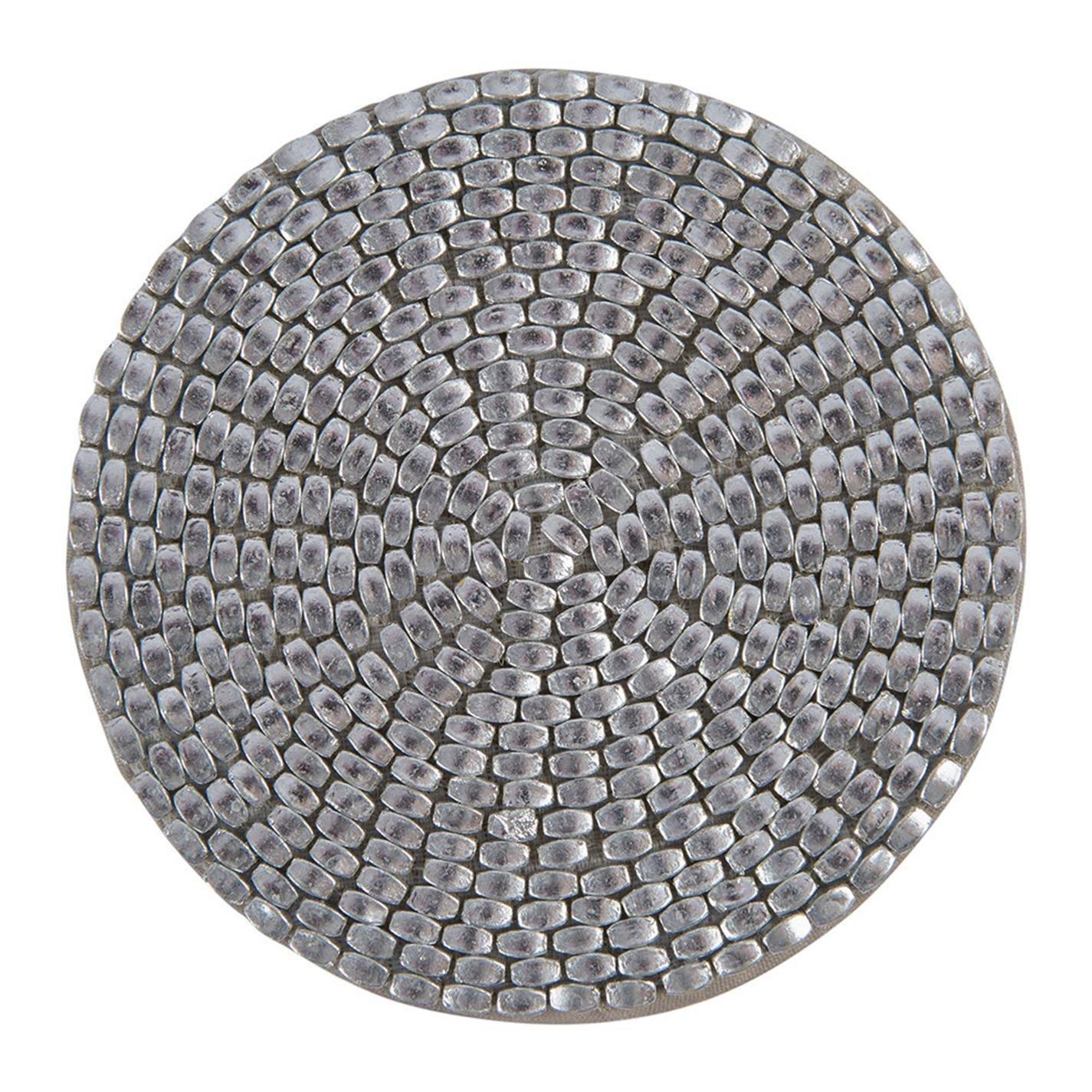 Silver - Luxe - Woven Beaded Coaster - Set of 4 - 3