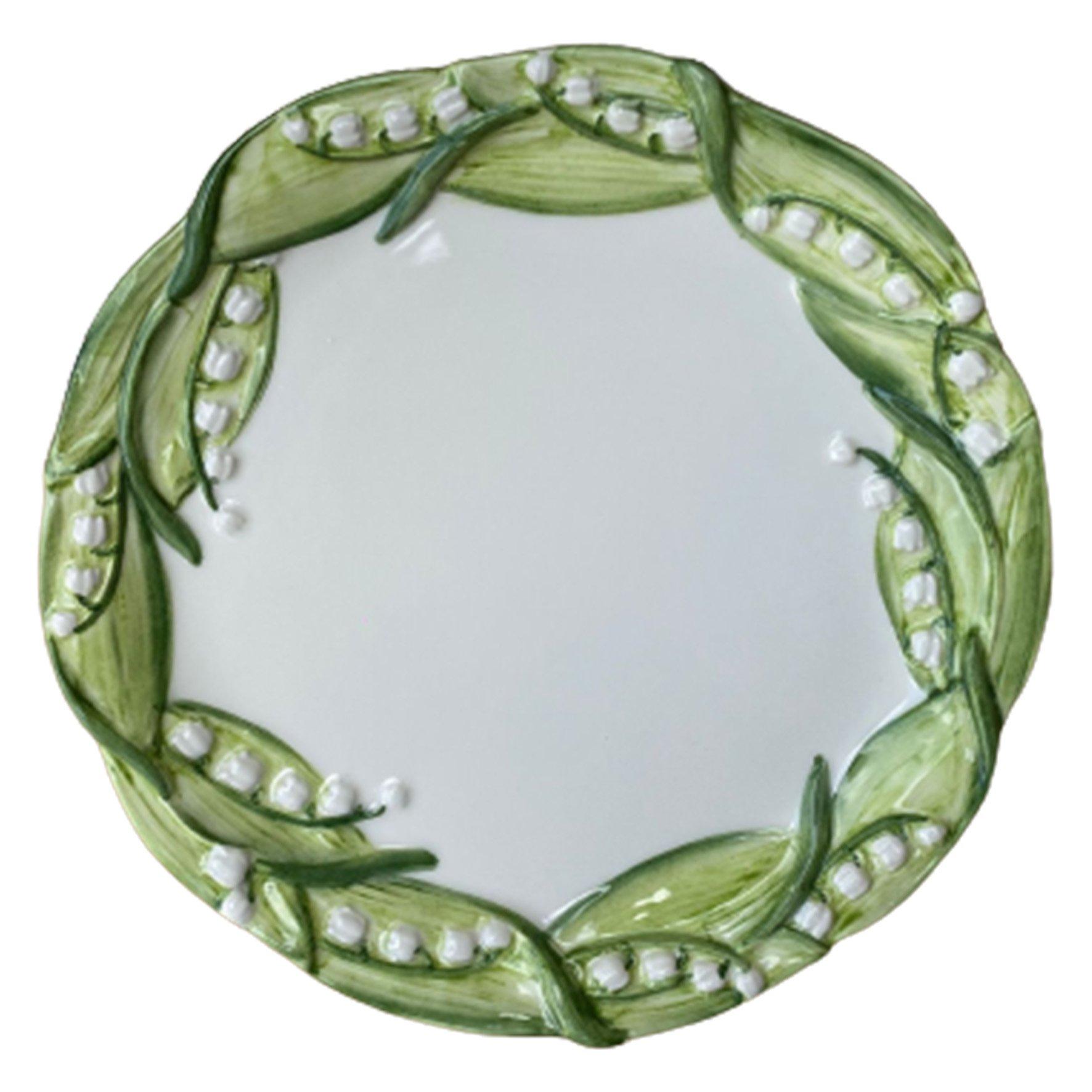 Les Ottomans  Lily Of The Valley Side Plate - Green/White