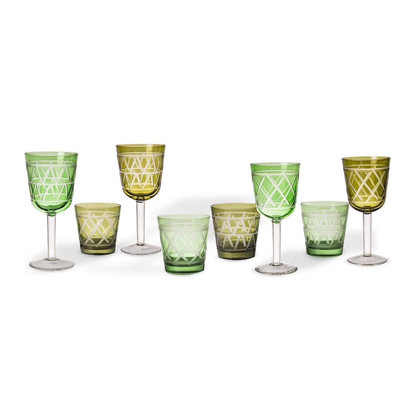 Green/Yellow - Pols Potten - PolsPotten Wine Glass Tie Up - Set Of 4 - 7
