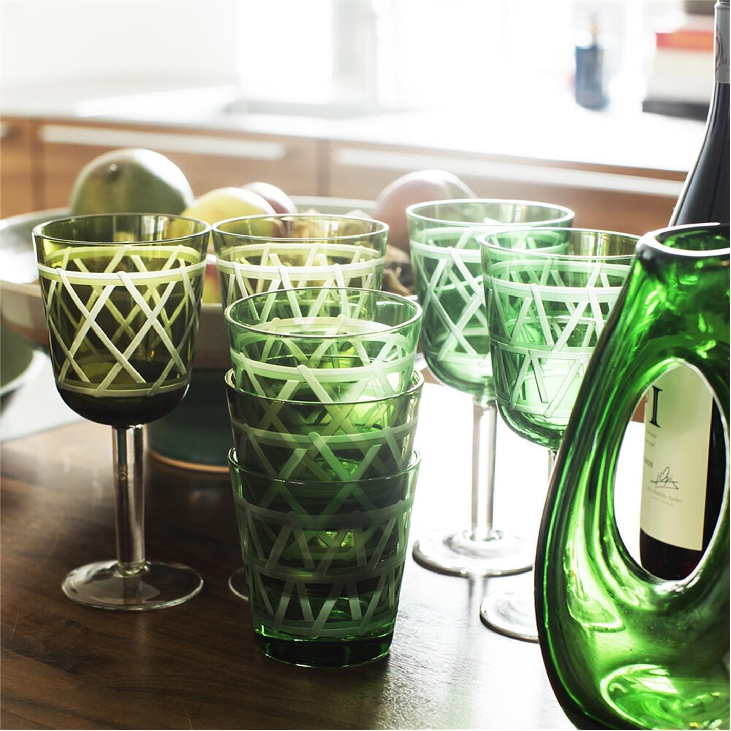 Green/Yellow - Pols Potten - PolsPotten Wine Glass Tie Up - Set Of 4 - 8