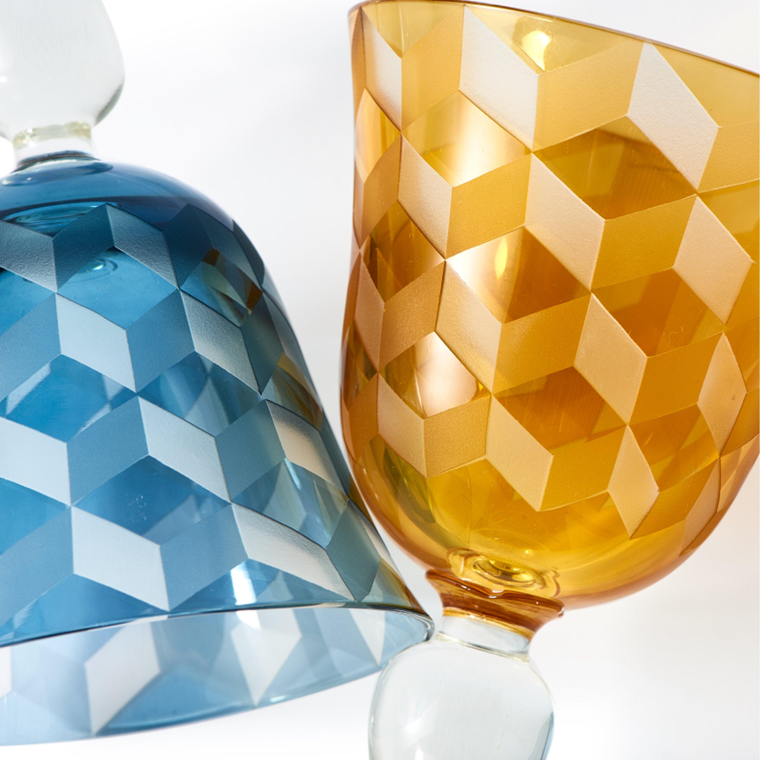 Multicoloured - Pols Potten - PolsPotten Blocks Wine Glasses - Multicoloured - Set of 6 - 8