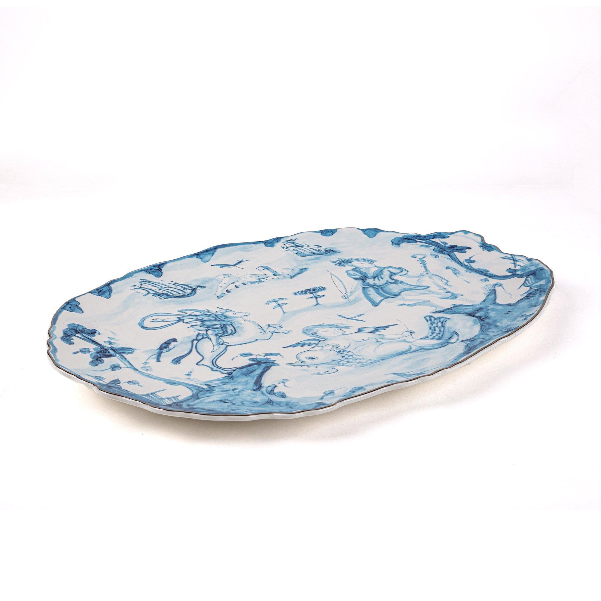Blue/ White - Seletti - Classics on Acid Distorted Porcelain Tray - 2