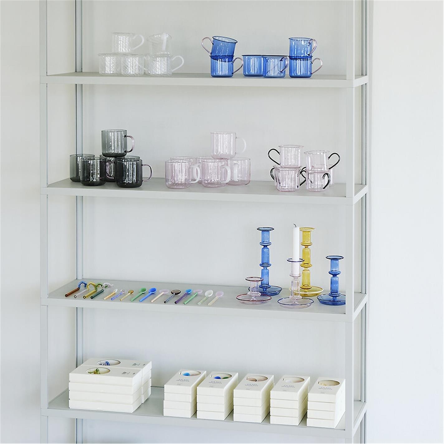 Multicoloured - HAY - Twisted Glass Spoons - Set Of 2 - Turquoise/Light Pink - 3