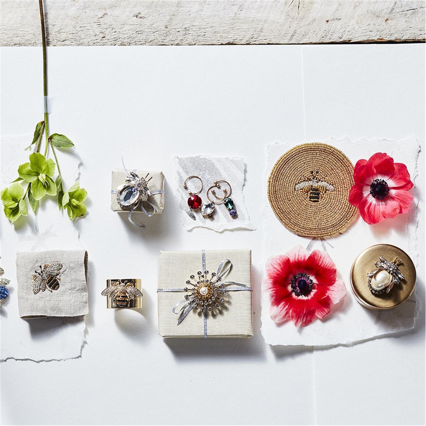 Gold - Joanna Buchanan - Stripey Bee Napkin Ring - 3