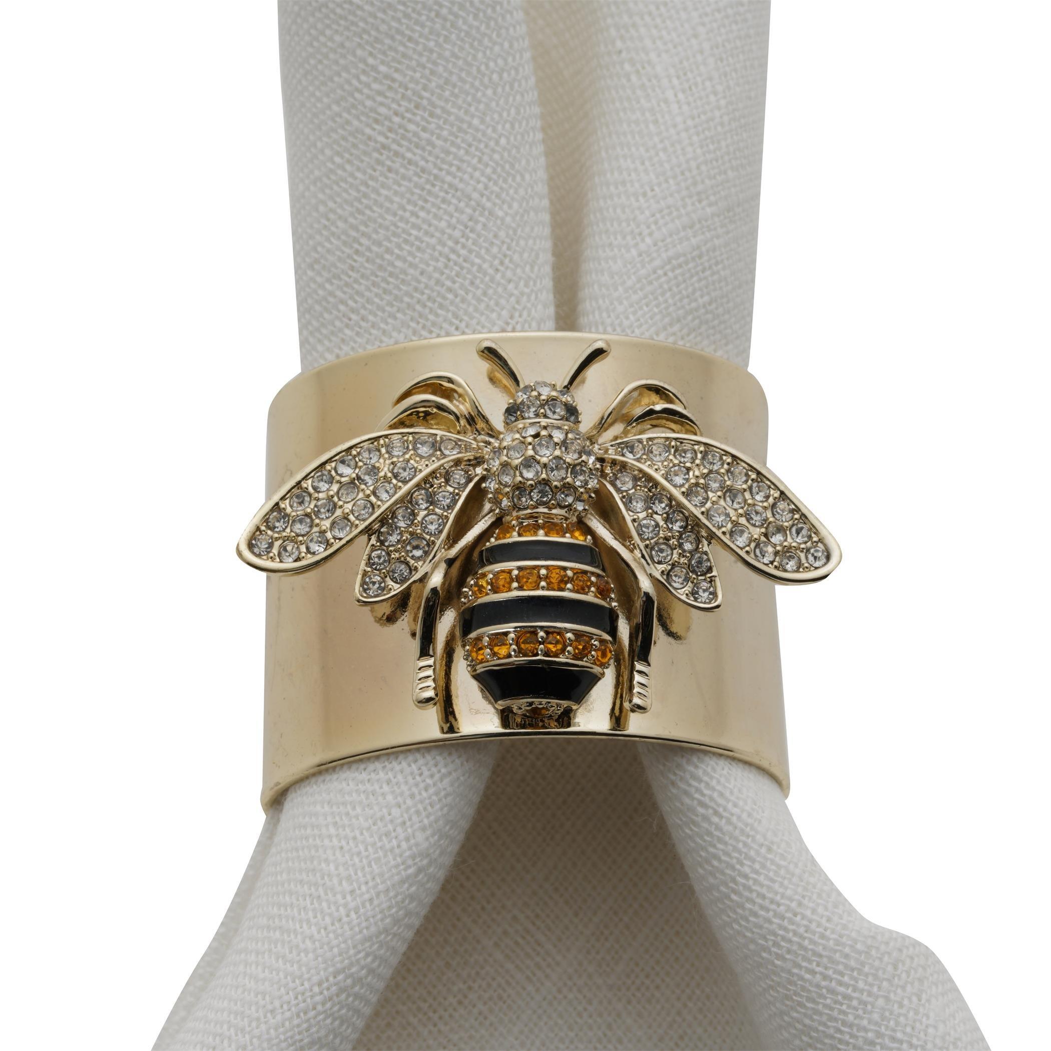 Gold - Joanna Buchanan - Stripey Bee Napkin Ring - 4
