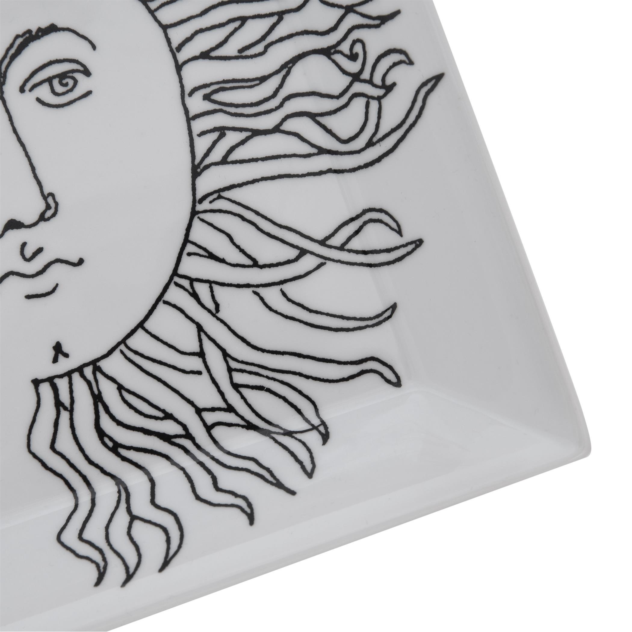 White/Black - Fornasetti - Solitario Corner Square Plate - 3