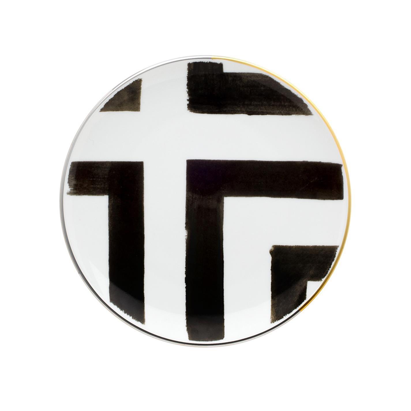 White/Black - Christian Lacroix - Sol Y Sombra Bread and Butter Plate - Set of 4 - 2