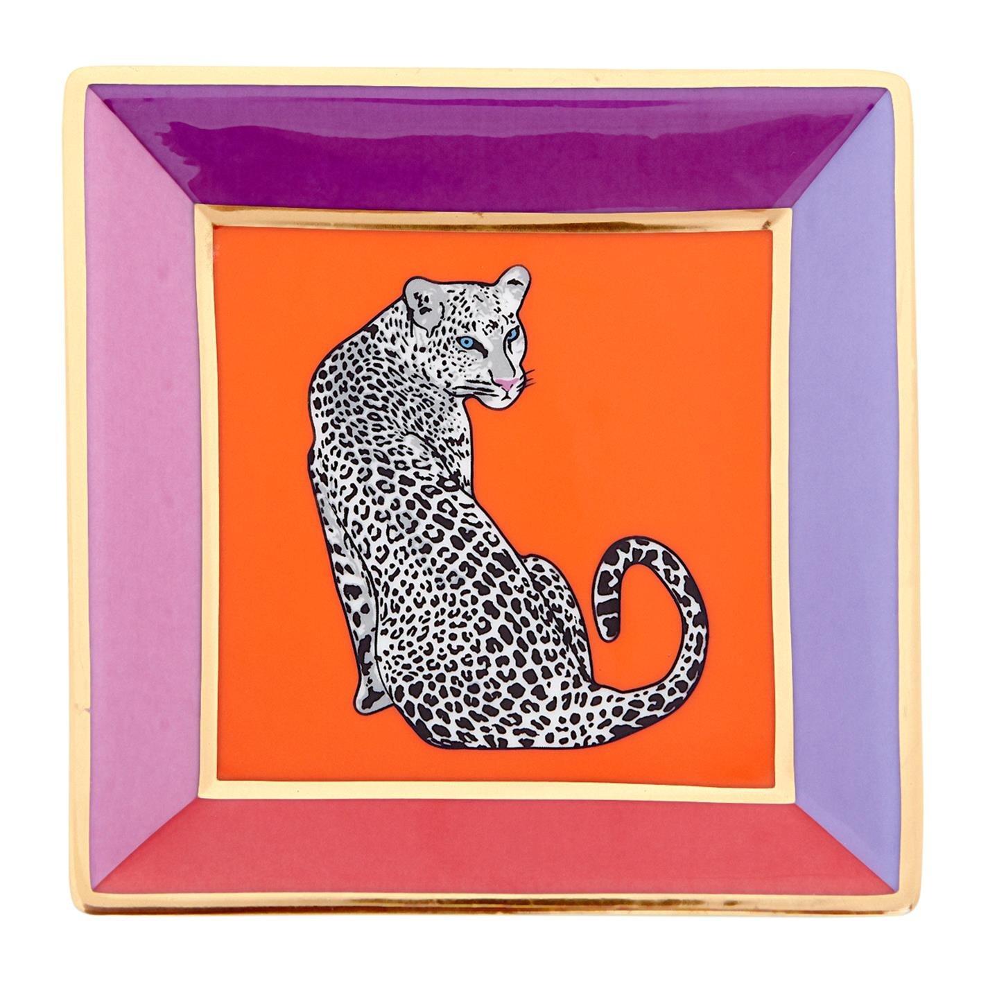 Jonathan Adler JonathanAdler Safari Square Tray - Orange/Purple - Square