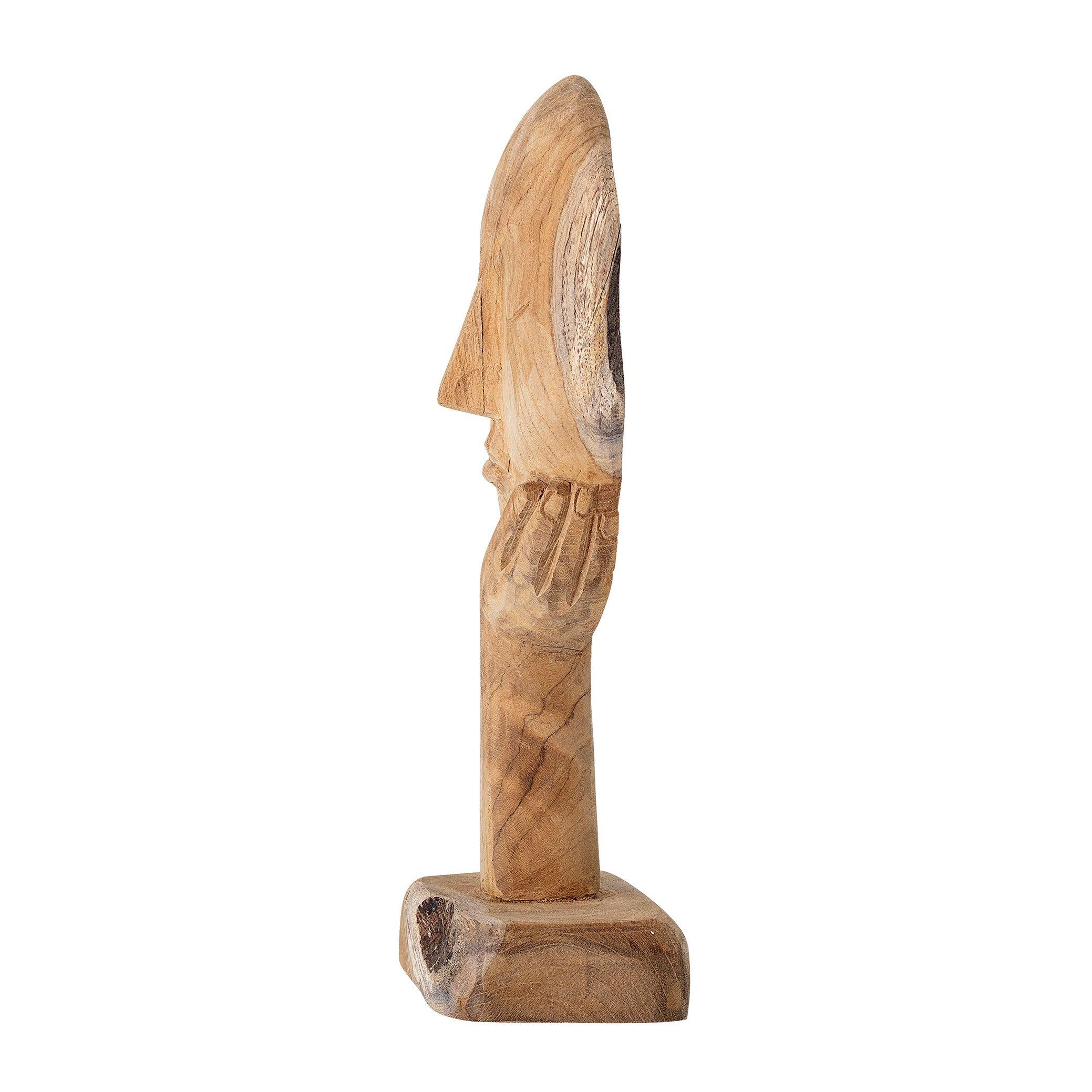 Beige - Bloomingville - Recycled Wood Face Ornament - 4