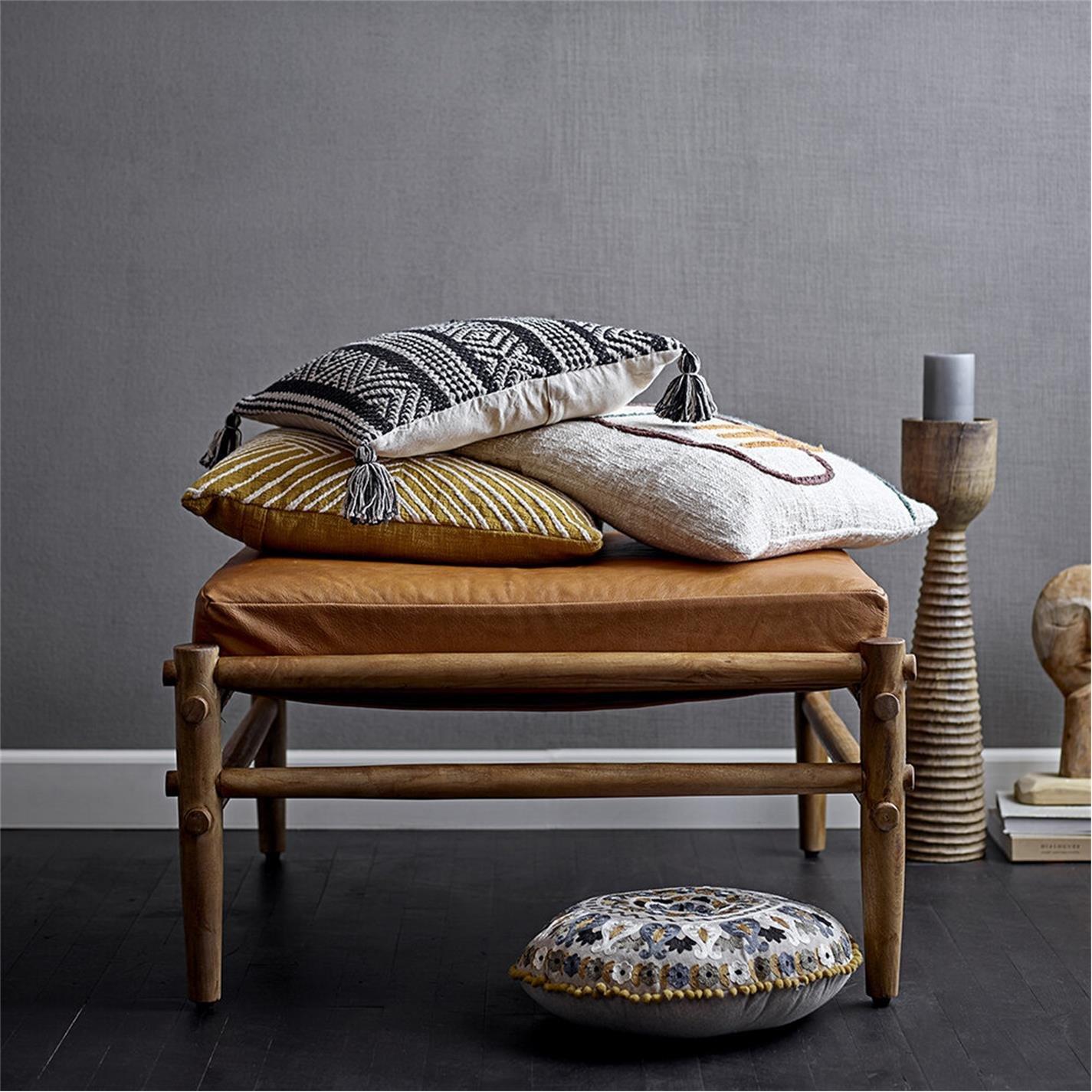 Beige - Bloomingville - Recycled Wood Face Ornament - 6