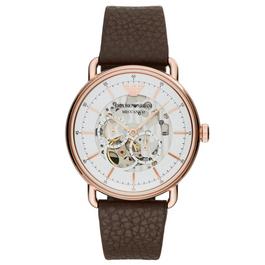 Emporio Armani Multifunction Brown Leather Watch AR60027