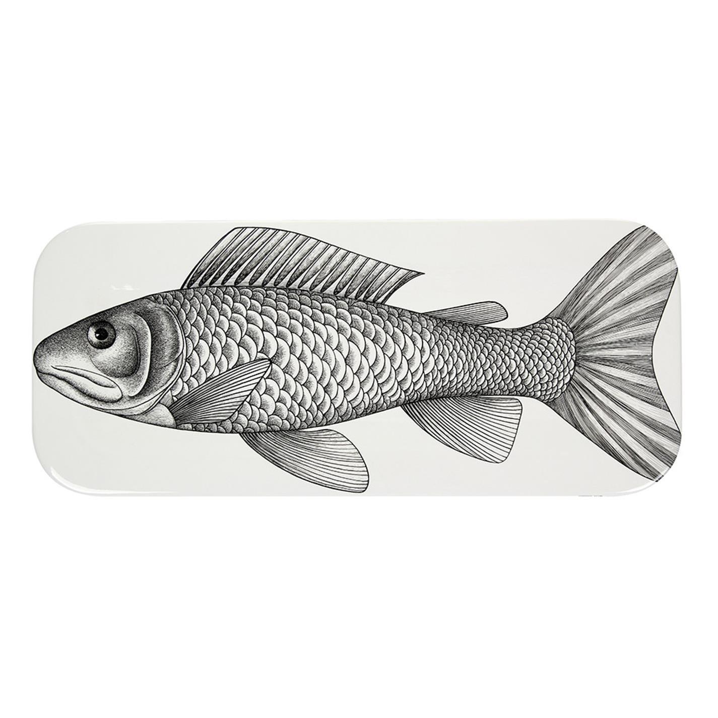 Black and White - Fornasetti - Pesce Tray - 25x60cm - 1