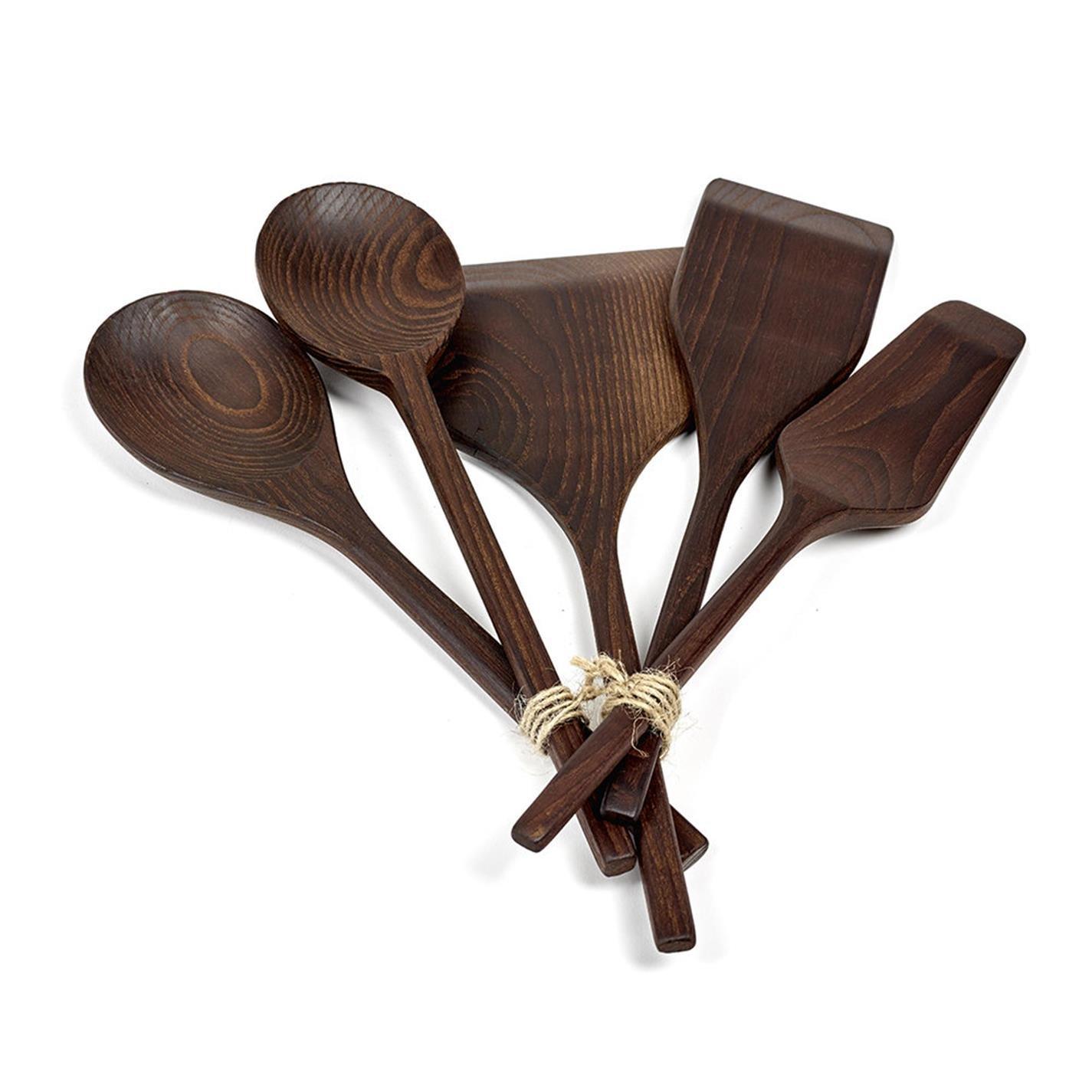 Brown - Serax - Pascale Naessens Pure Wood Kitchen Utensils - Set of 5 - 3