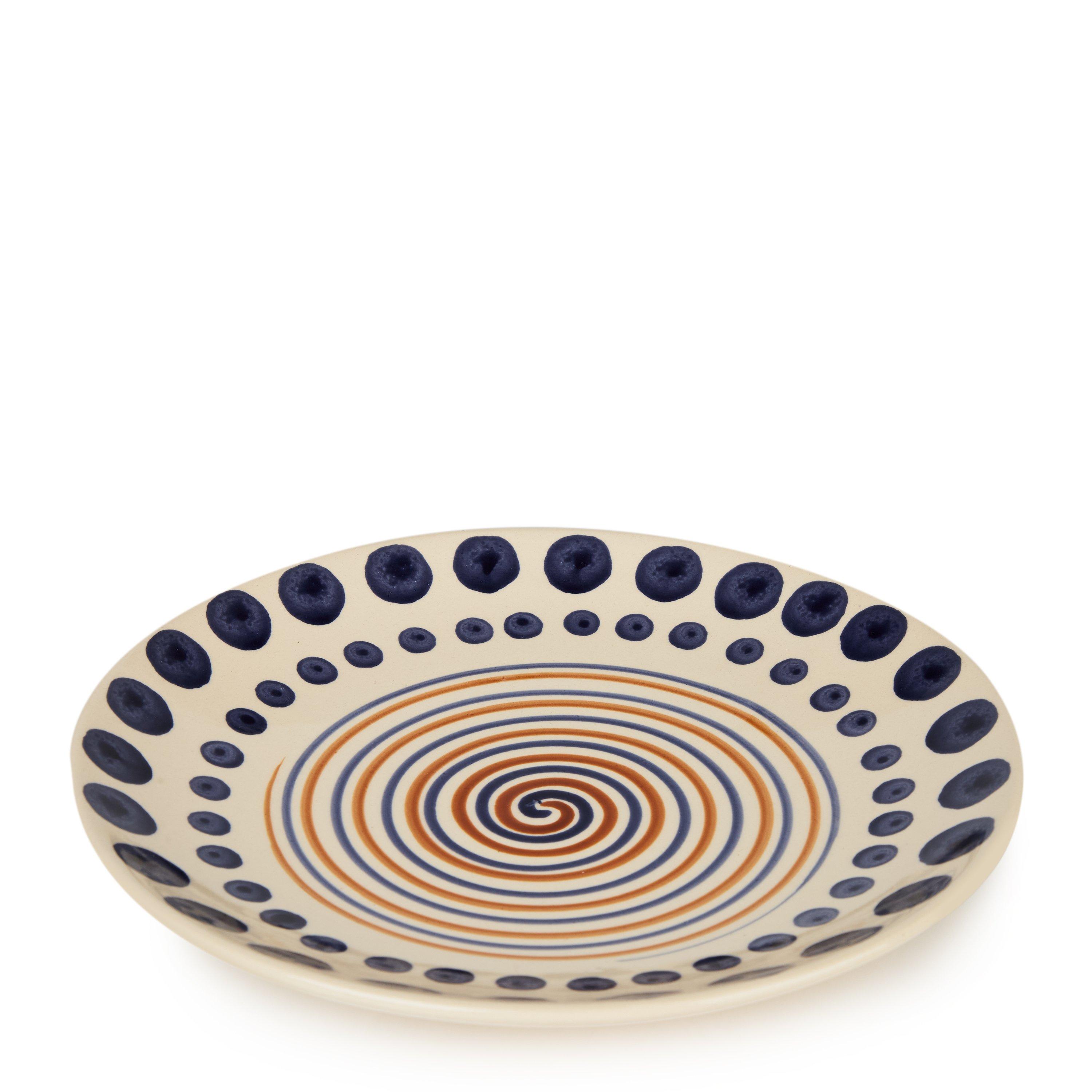 Bloomingville  Shama Dinner Plate - Blue/ Orange - DinnerPlat