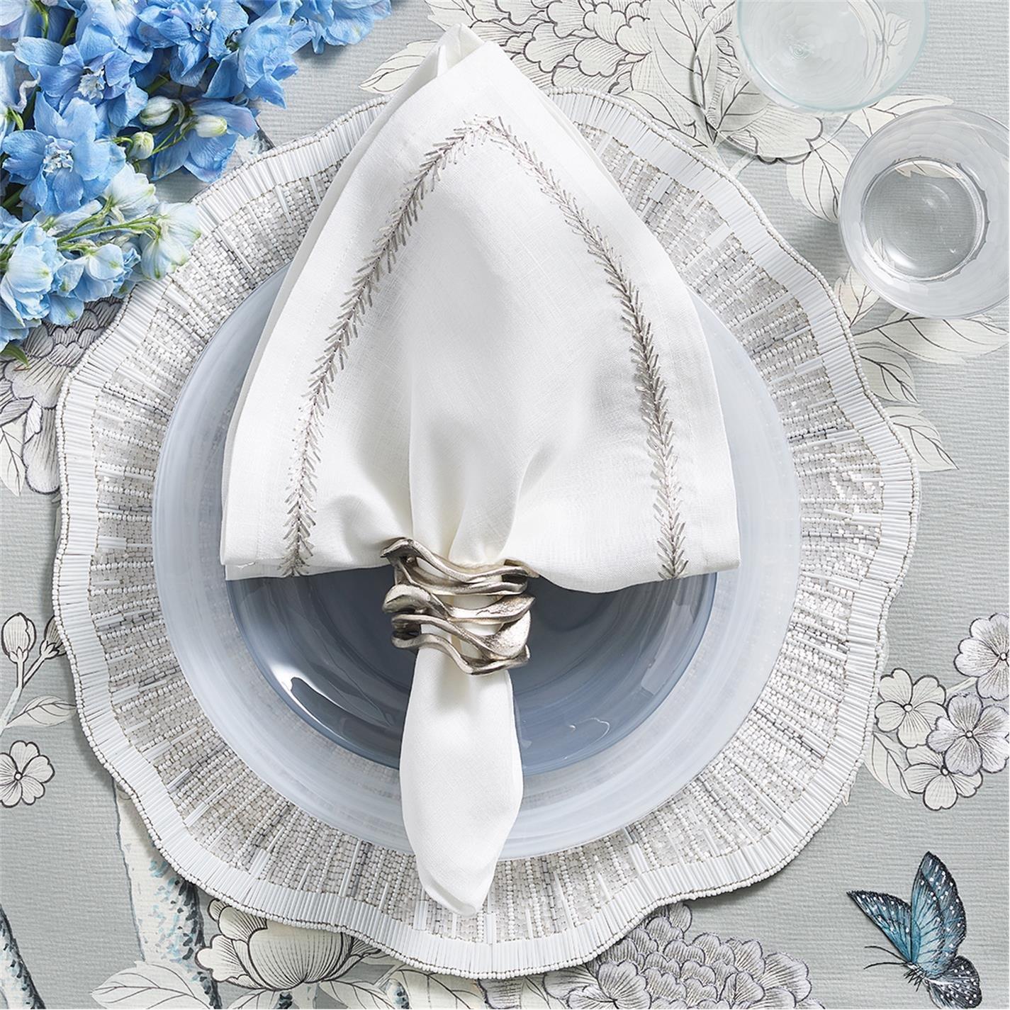 White/Gray - Kim Seybert - KimSeybert Nova Placemat - Set of 2 - 2