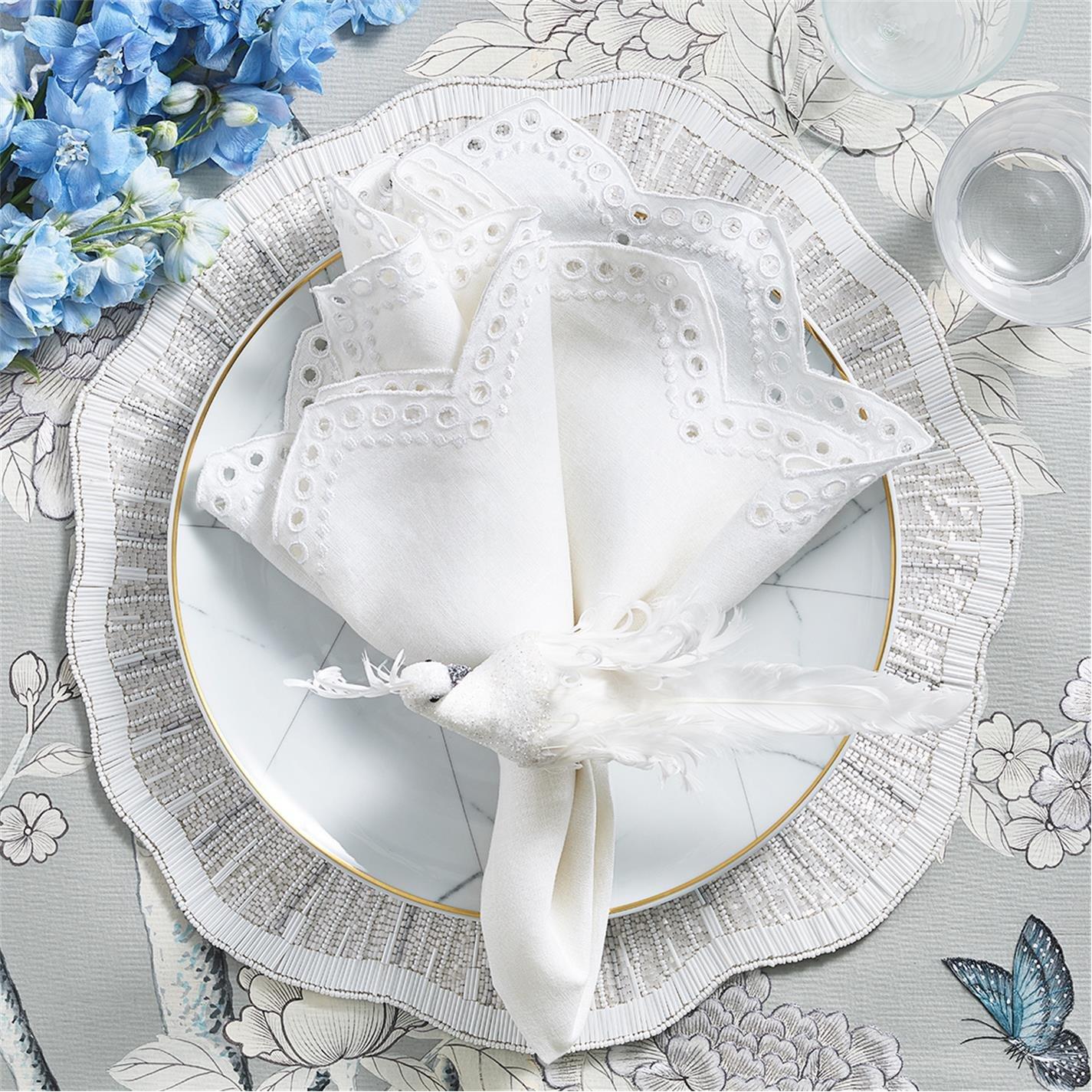 White/Gray - Kim Seybert - KimSeybert Nova Placemat - Set of 2 - 4