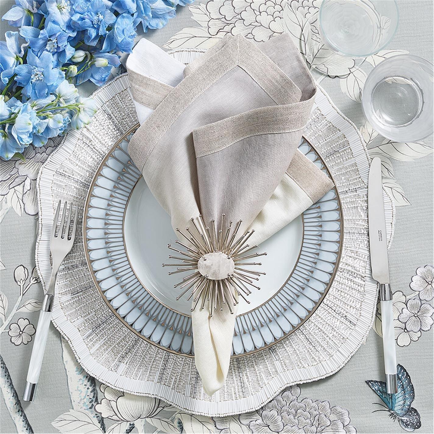 White/Gray - Kim Seybert - KimSeybert Nova Placemat - Set of 2 - 5