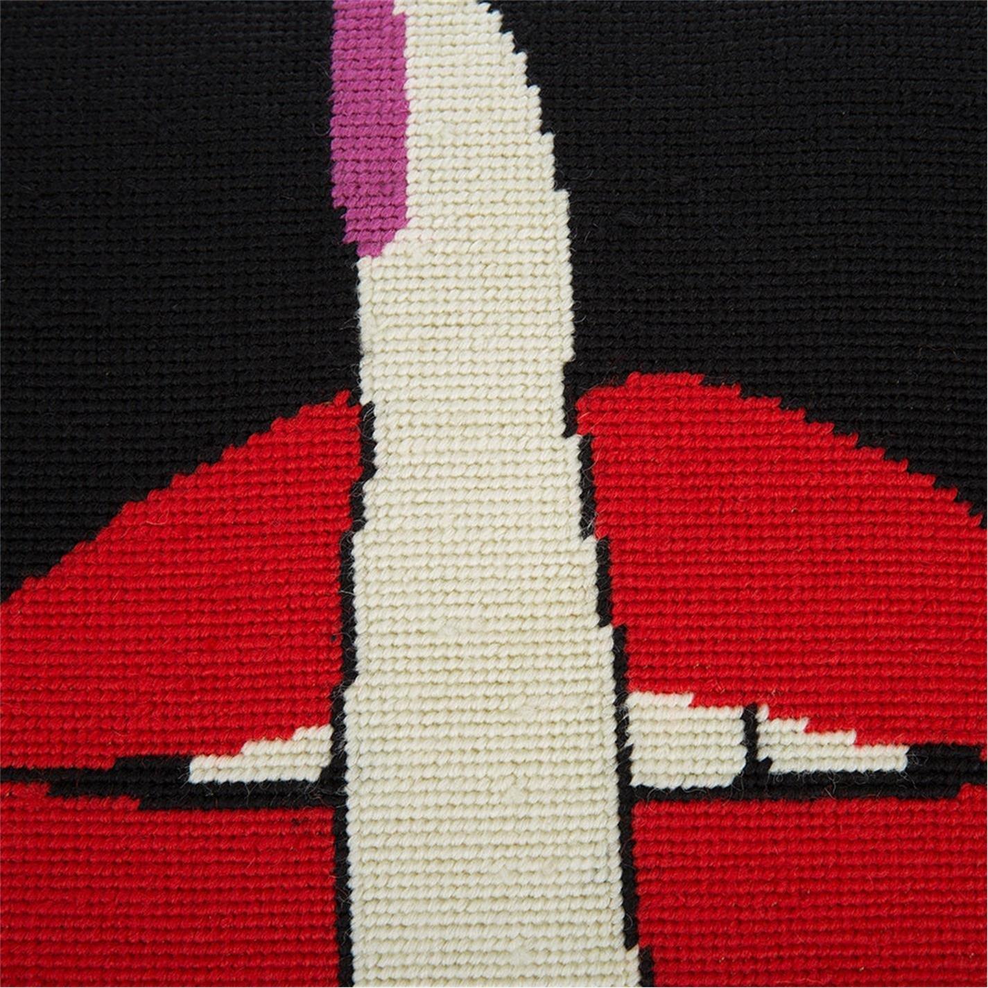 Lips Hush - Jonathan Adler - Needlepoint Cushion - 45x45cm - 4