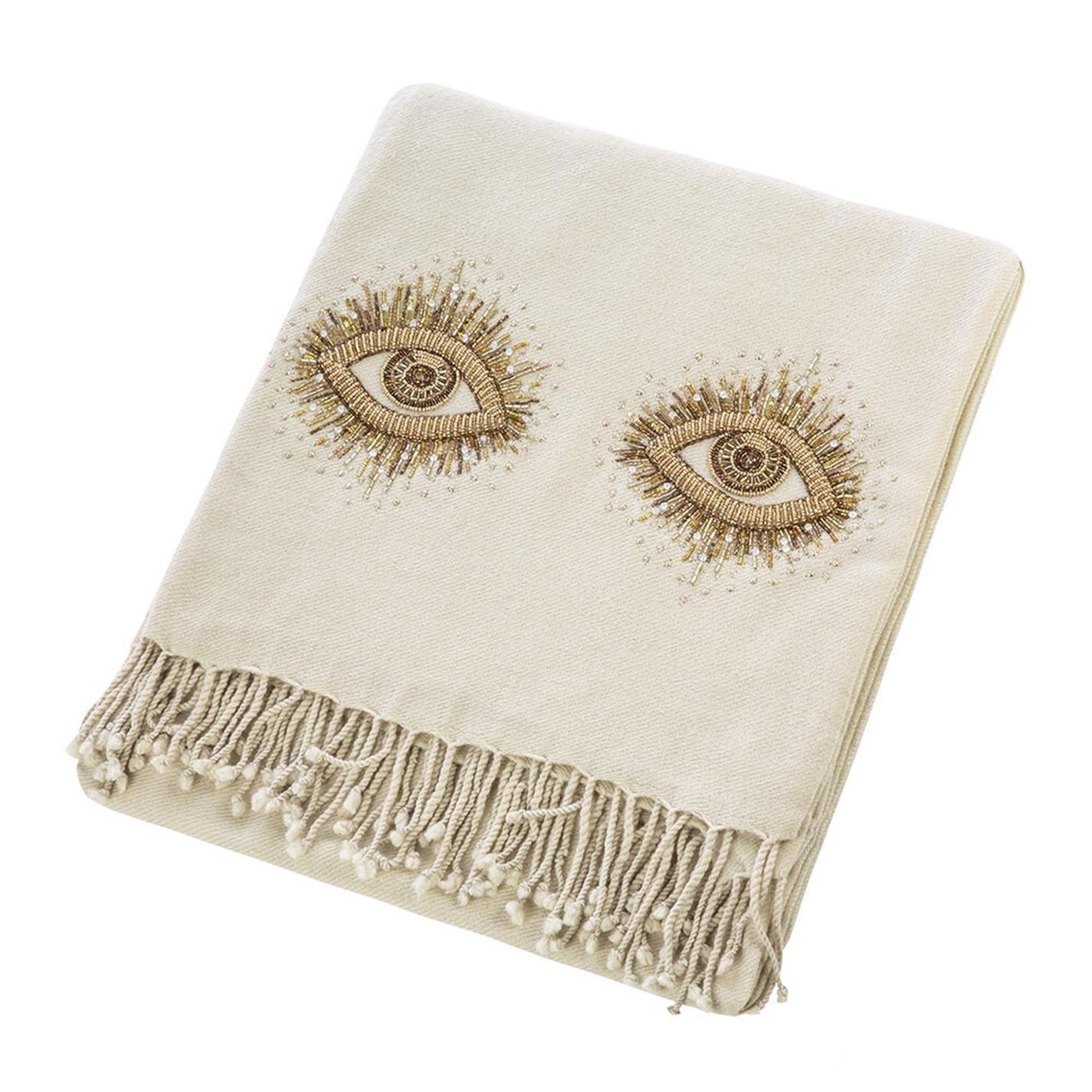 Jonathan Adler  Cream/Gold Jonathanadler Muse Eyes Throw - Medium