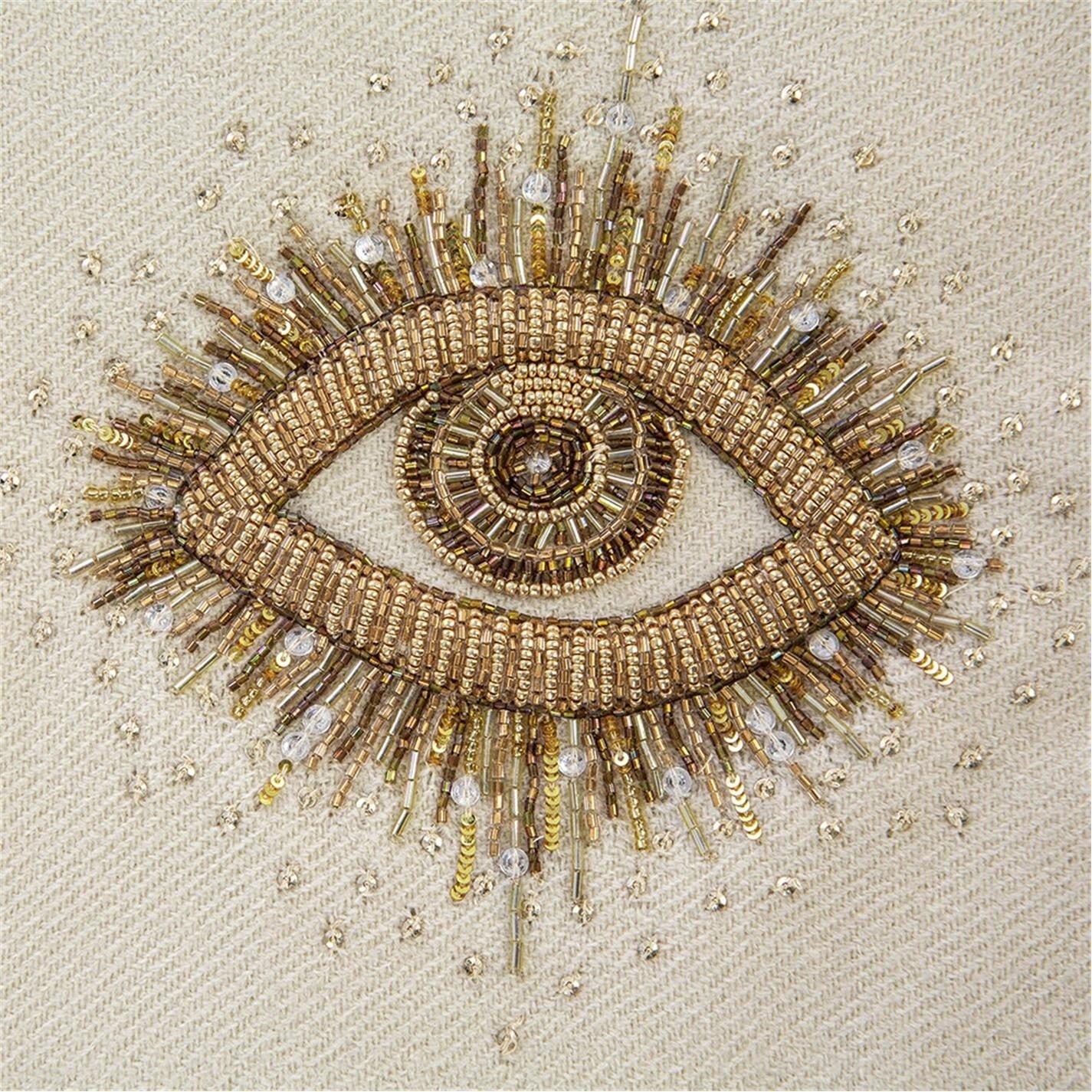 Cream/Gold - Jonathan Adler - JonathanAdler Muse Eyes Throw - 2