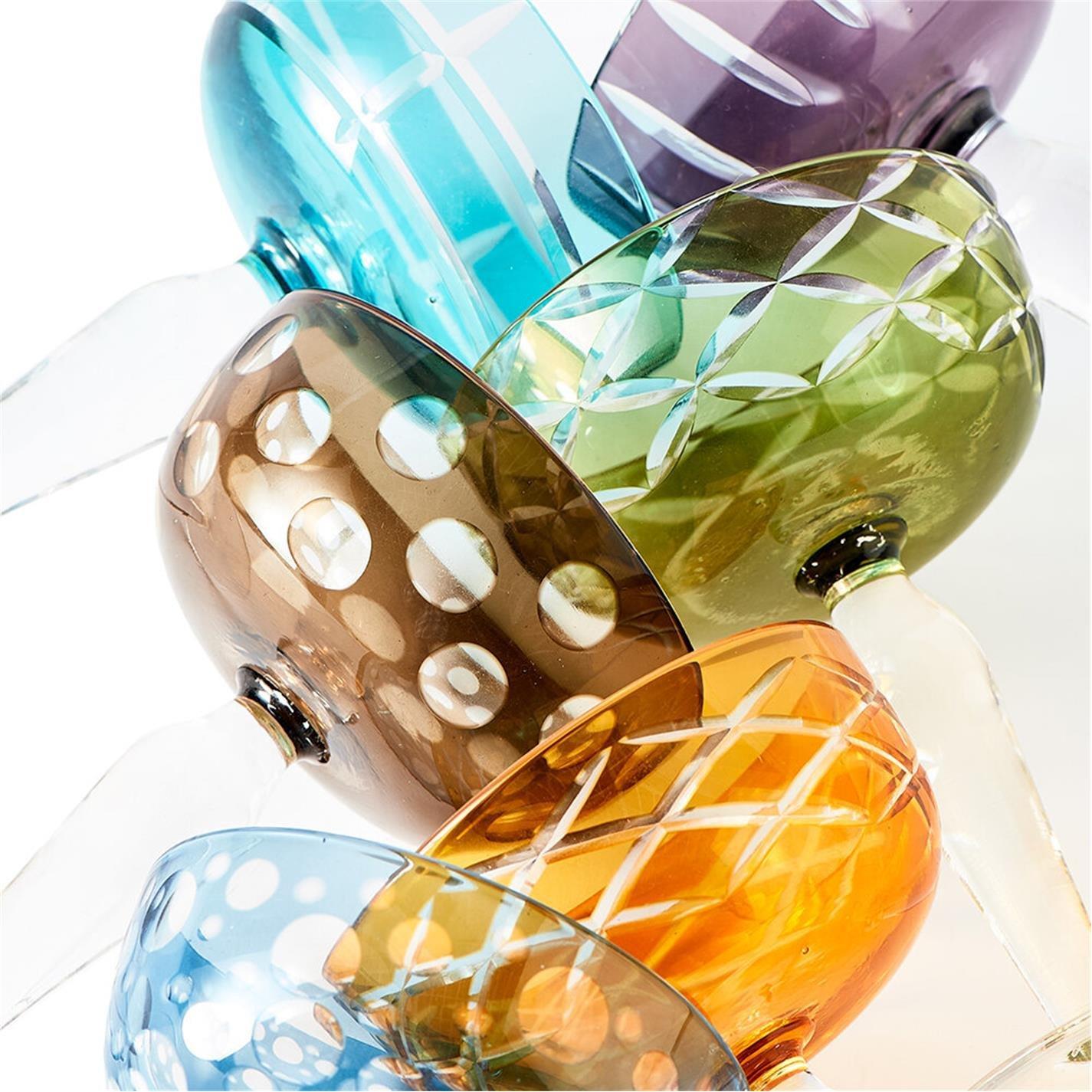 Multicoloured - Pols Potten - PolsPotten Mixed Cuttings Coupe Glasses - 10