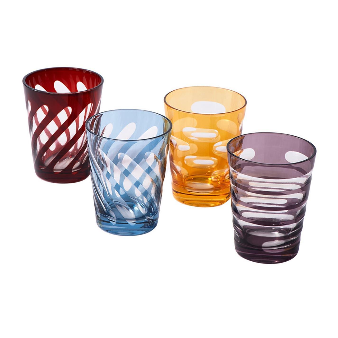 Multicoloured - Pols Potten - PolsPotten Mixed Tubular Glass Tumblers - 4