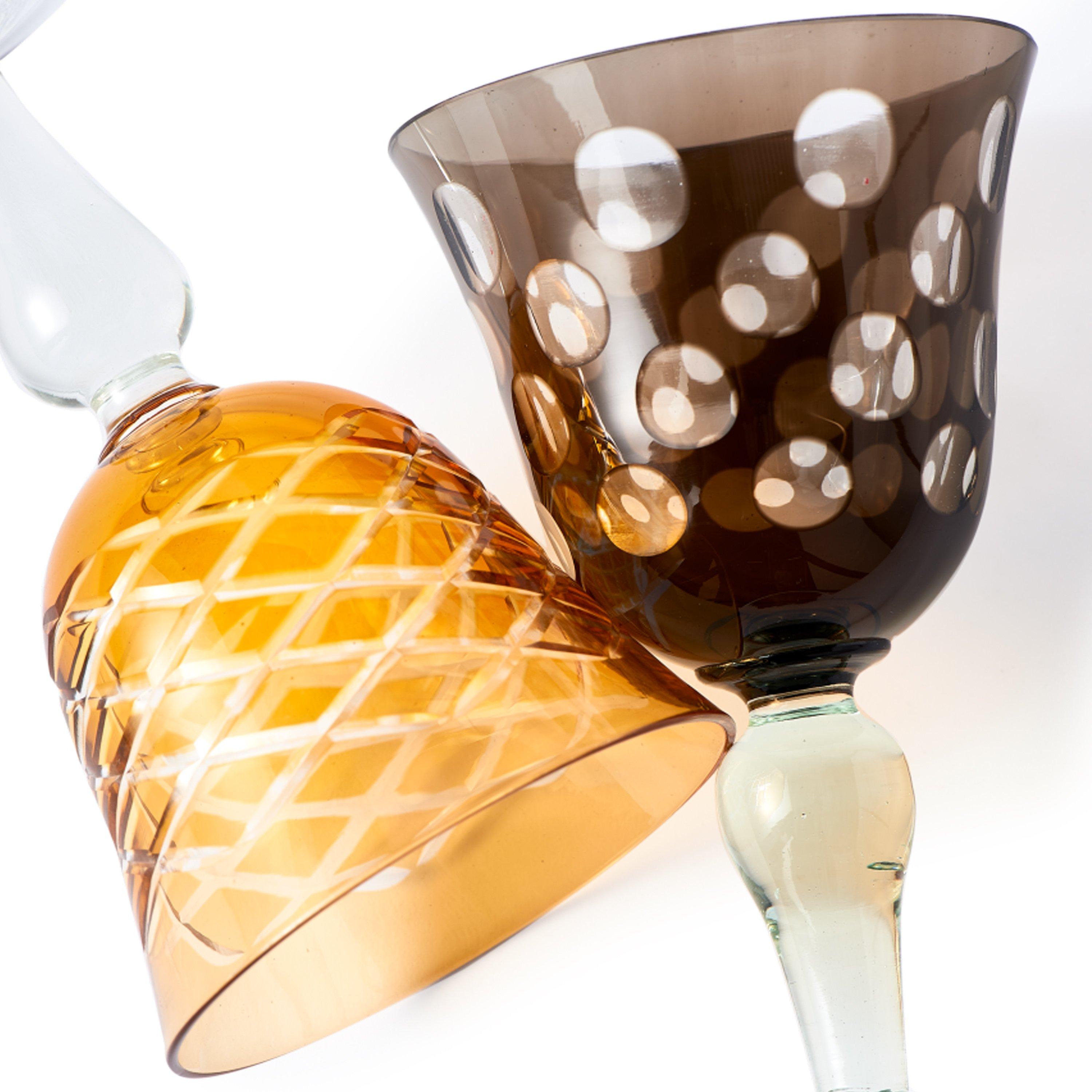 Multicoloured - Pols Potten - PolsPotten Mixed Cuttings Wine Glasses - Set of 6 - 9