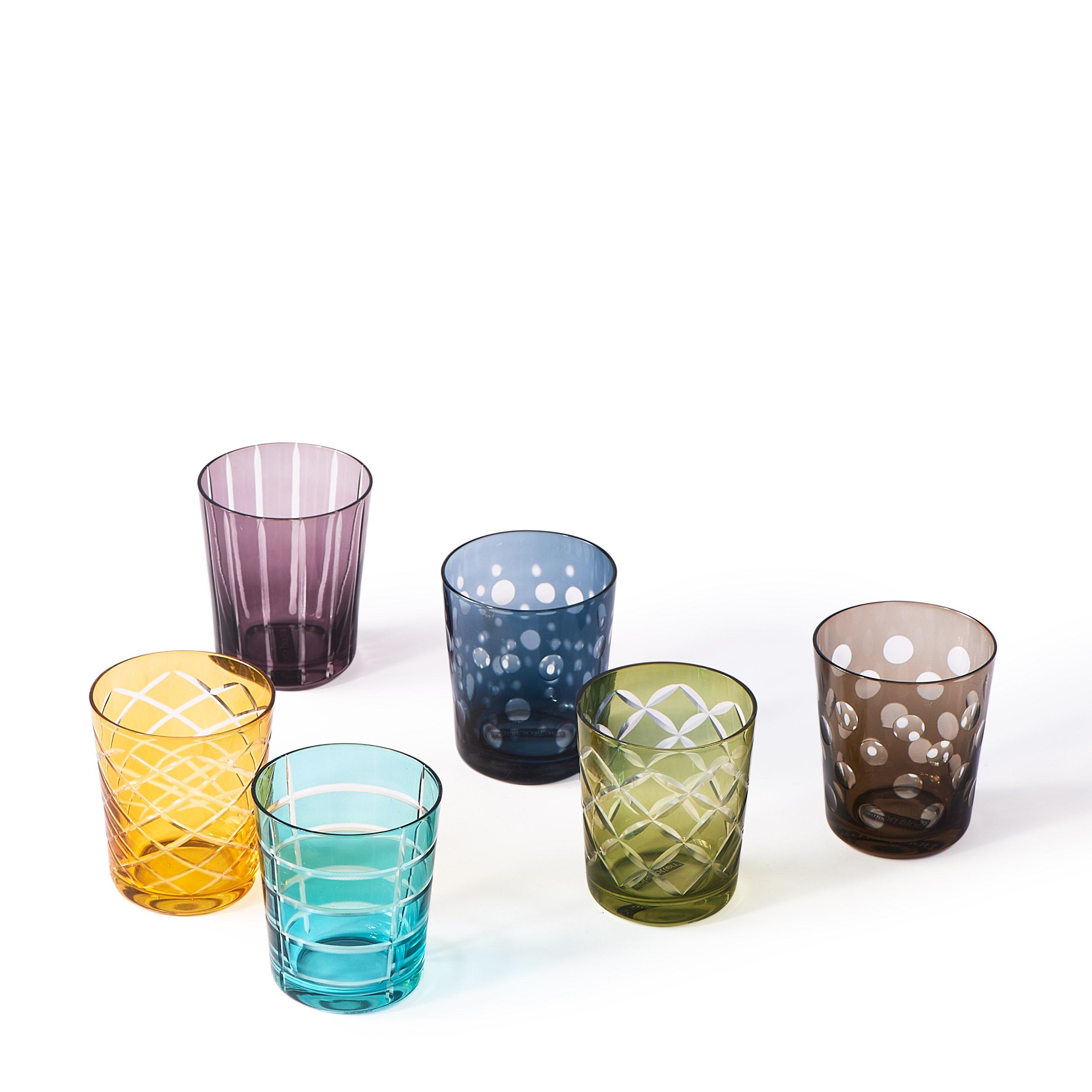 Pols Potten  Polspotten Mixed Cuttings Glass Tumblers  Of 6 - coloured  of 6