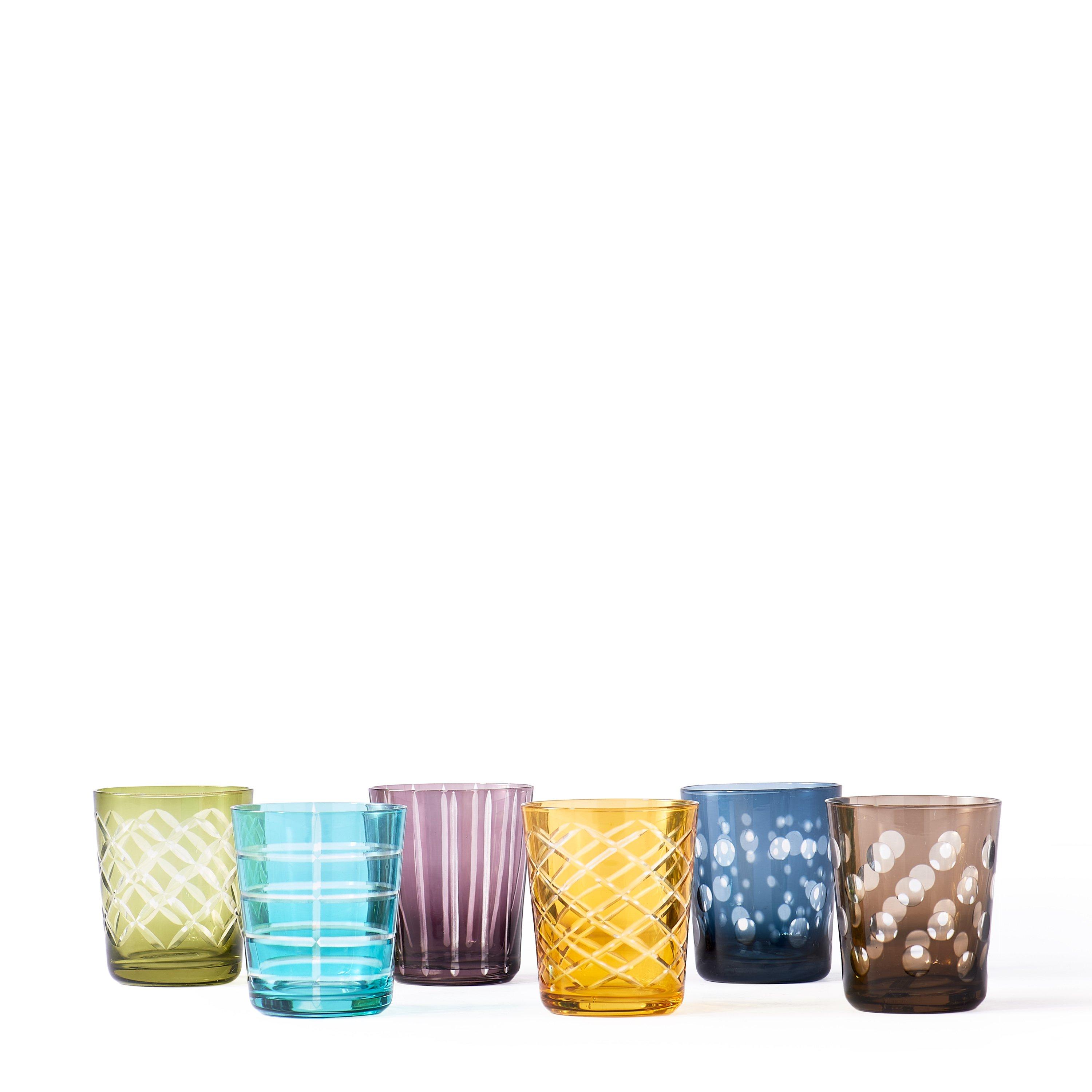 Multicoloured - Pols Potten - Mixed Cuttings Glass Tumblers - Set of 6 - 2