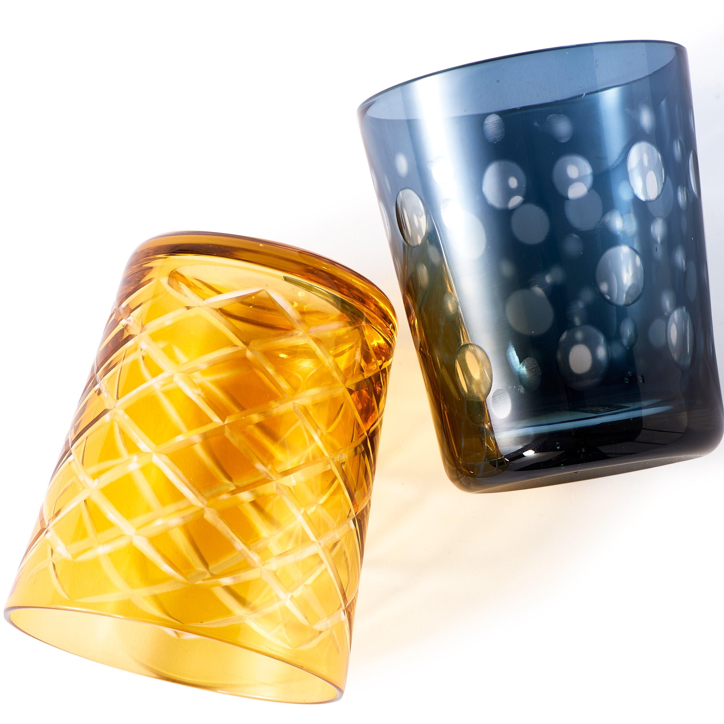 Multicoloured - Pols Potten - Mixed Cuttings Glass Tumblers - Set of 6 - 10