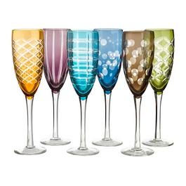 Pols Potten Mixed Cuttings Champagne Glasses- Set of 6