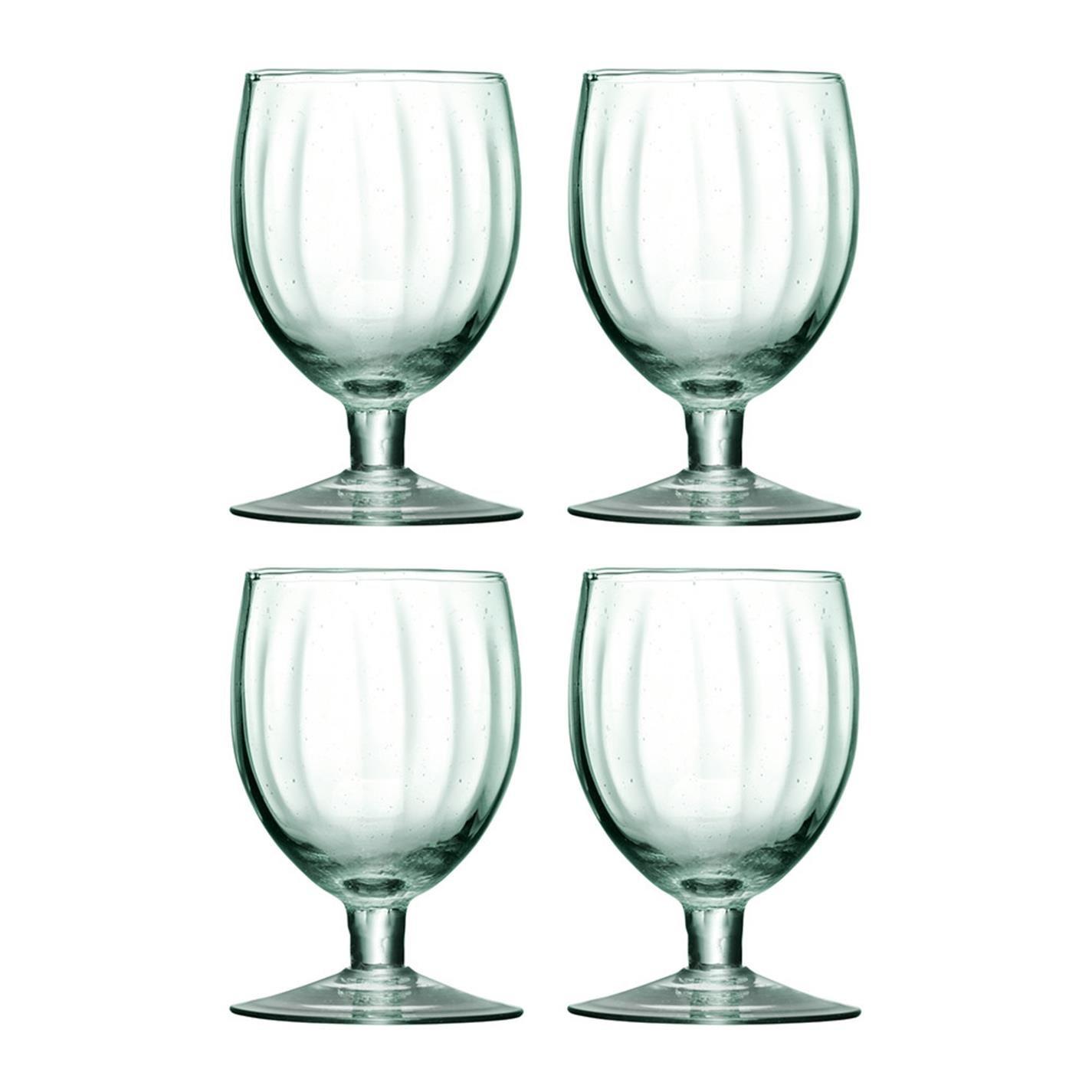 Turquoise - LSA - Mia Partial Optic Wine Glasses - Set of 4 - 1