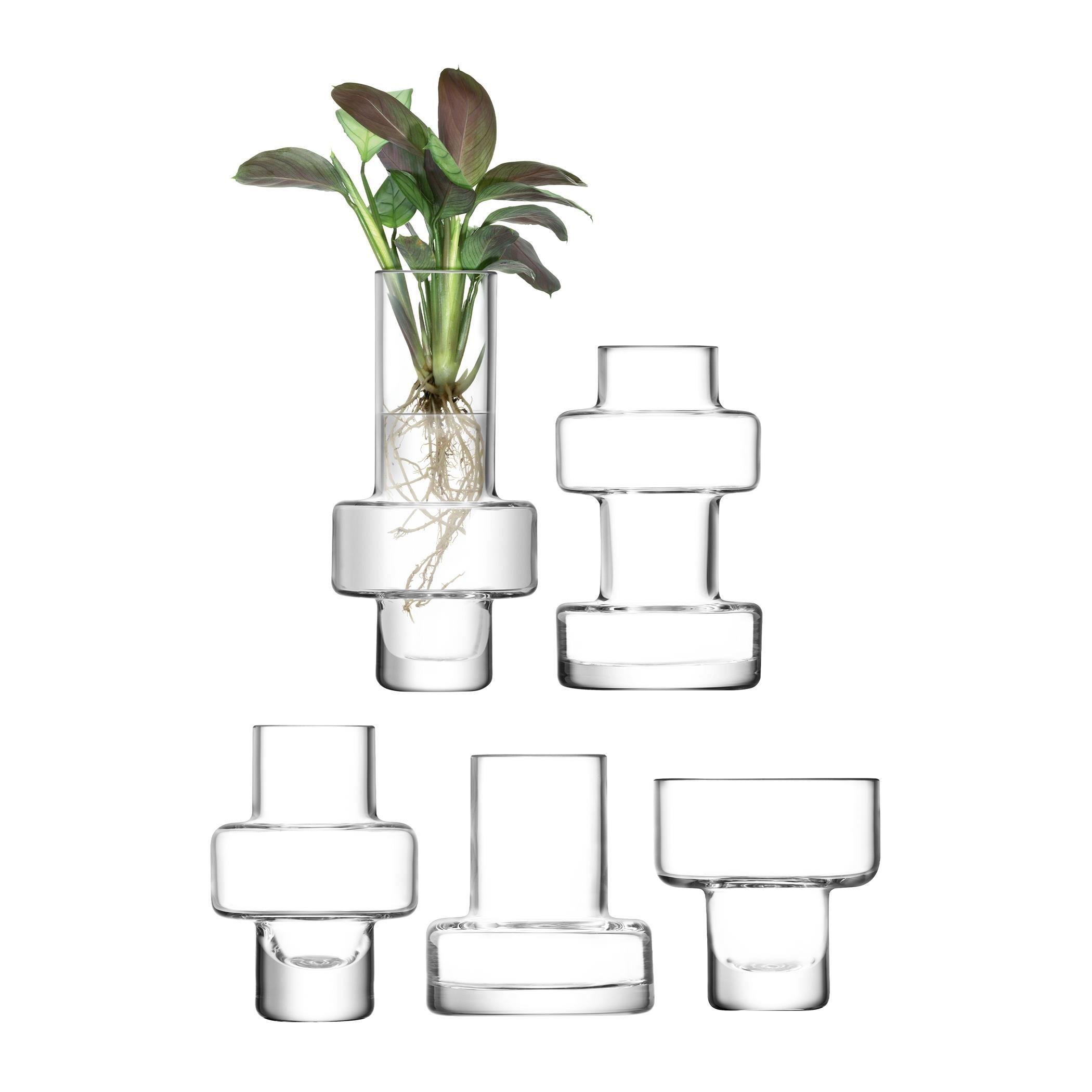 Clear - LSA - Metropole Five Mini Vase Set - 1