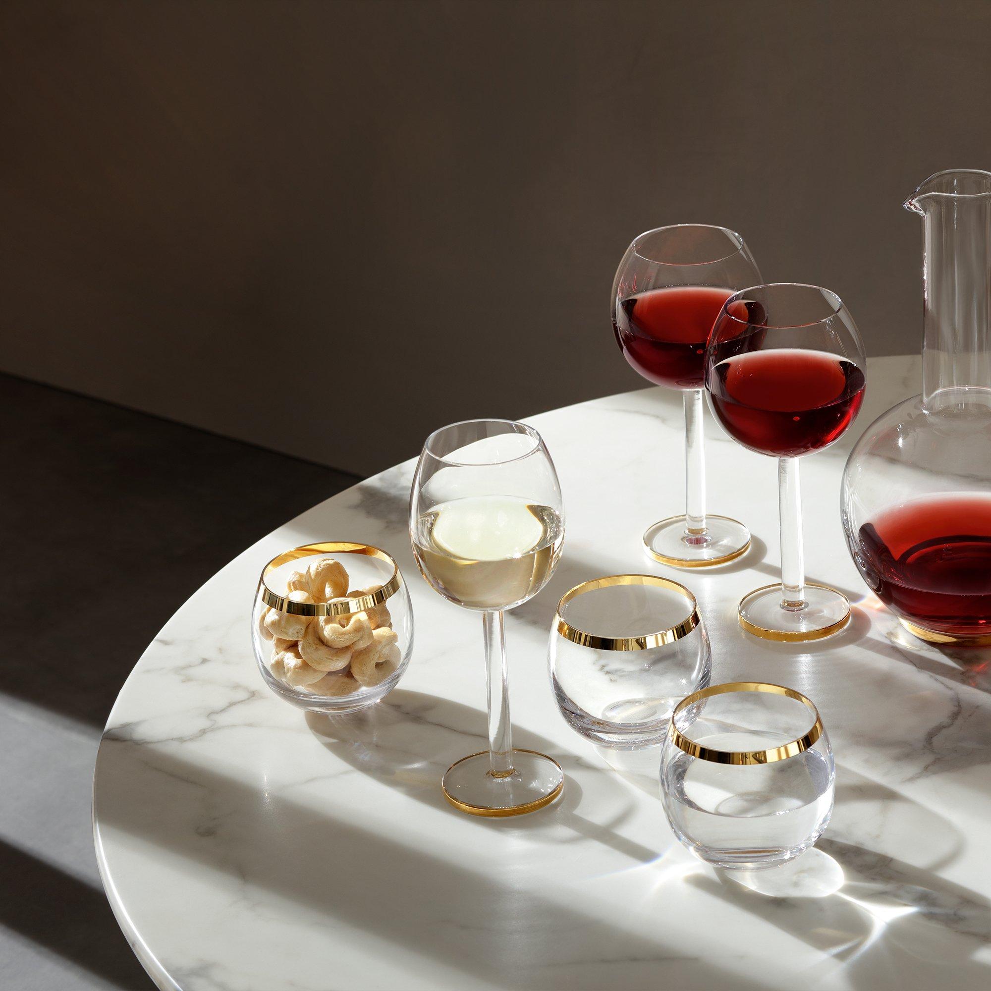 Clear/Gold - LSA - Luca Wine Glass - Set of 2 - 7