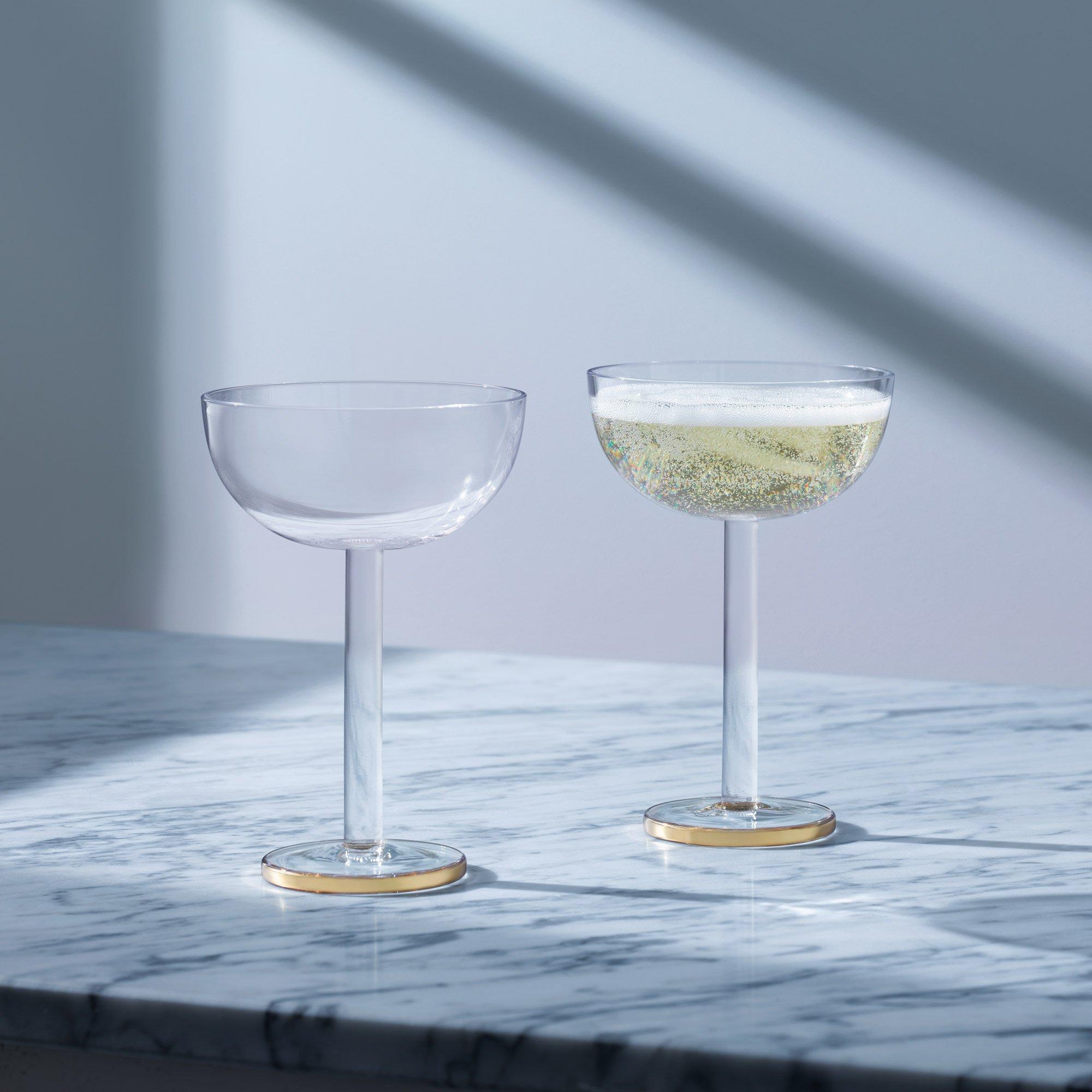 Clear/Gold - LSA - Luca Champagne Coupe - Set of 2 - 5