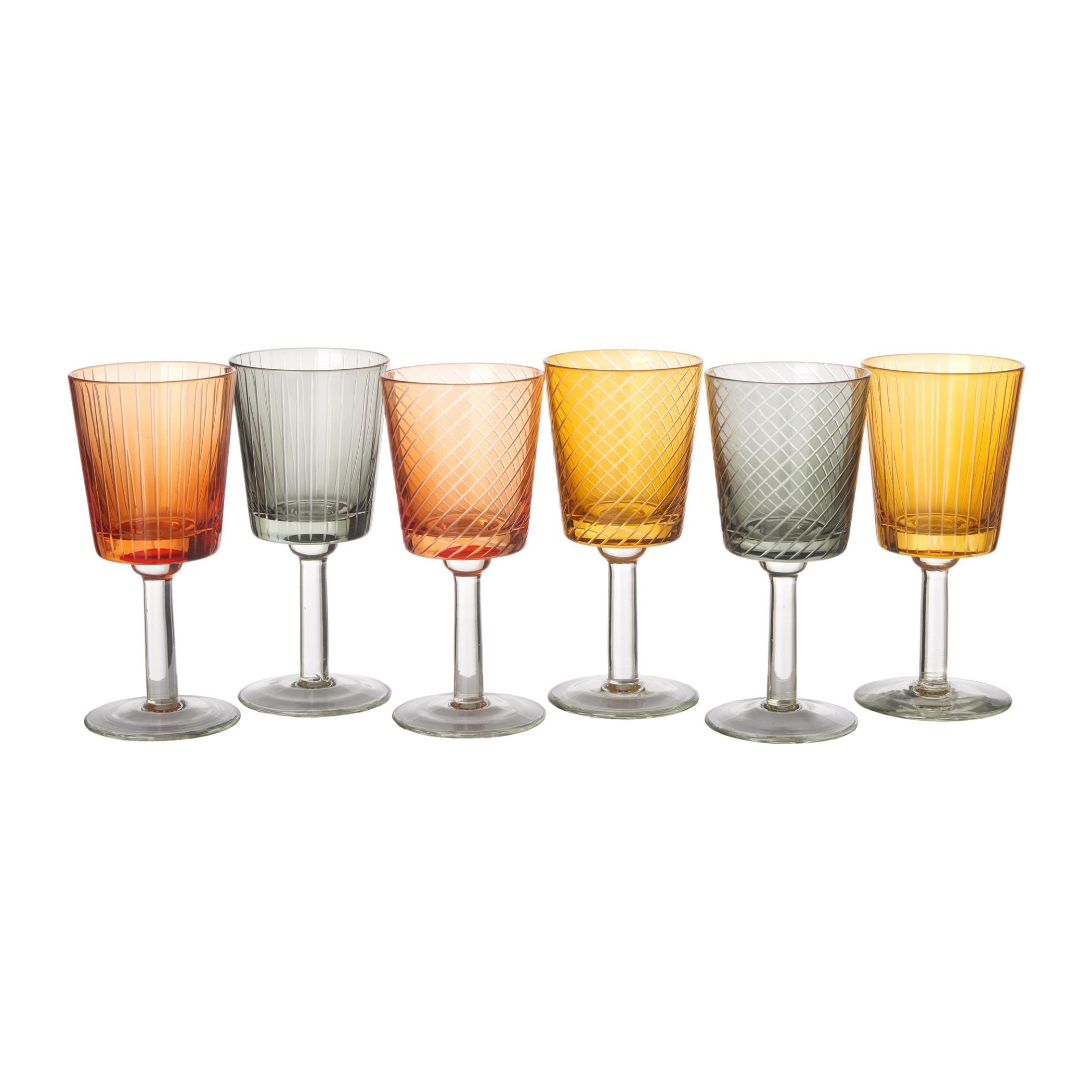 Pols Potten  Polspotten Library Wine Glasses  Of 6 - coloured  of 6