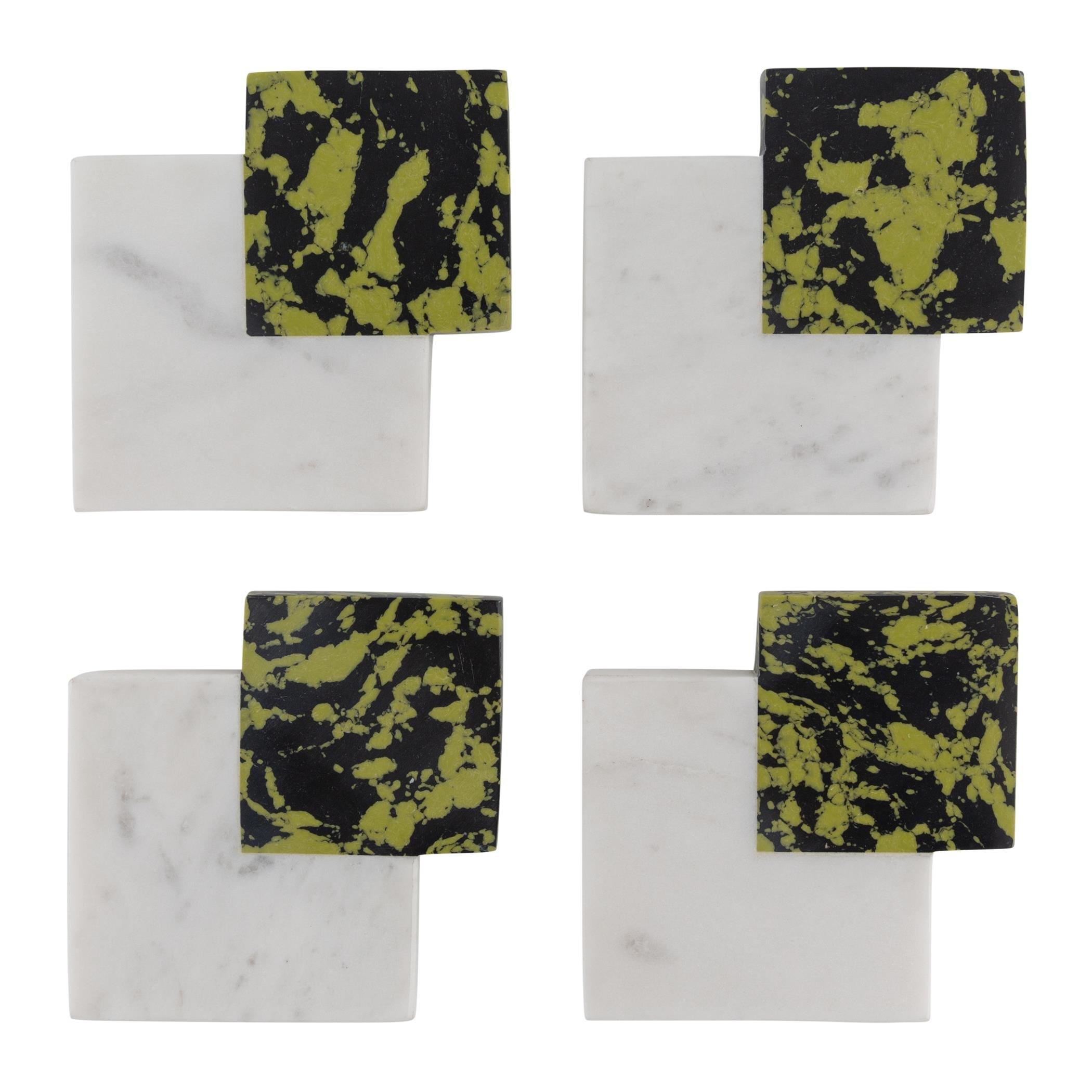 Green - Ultra - Layered Geometric Coaster - Set of 4 - 1