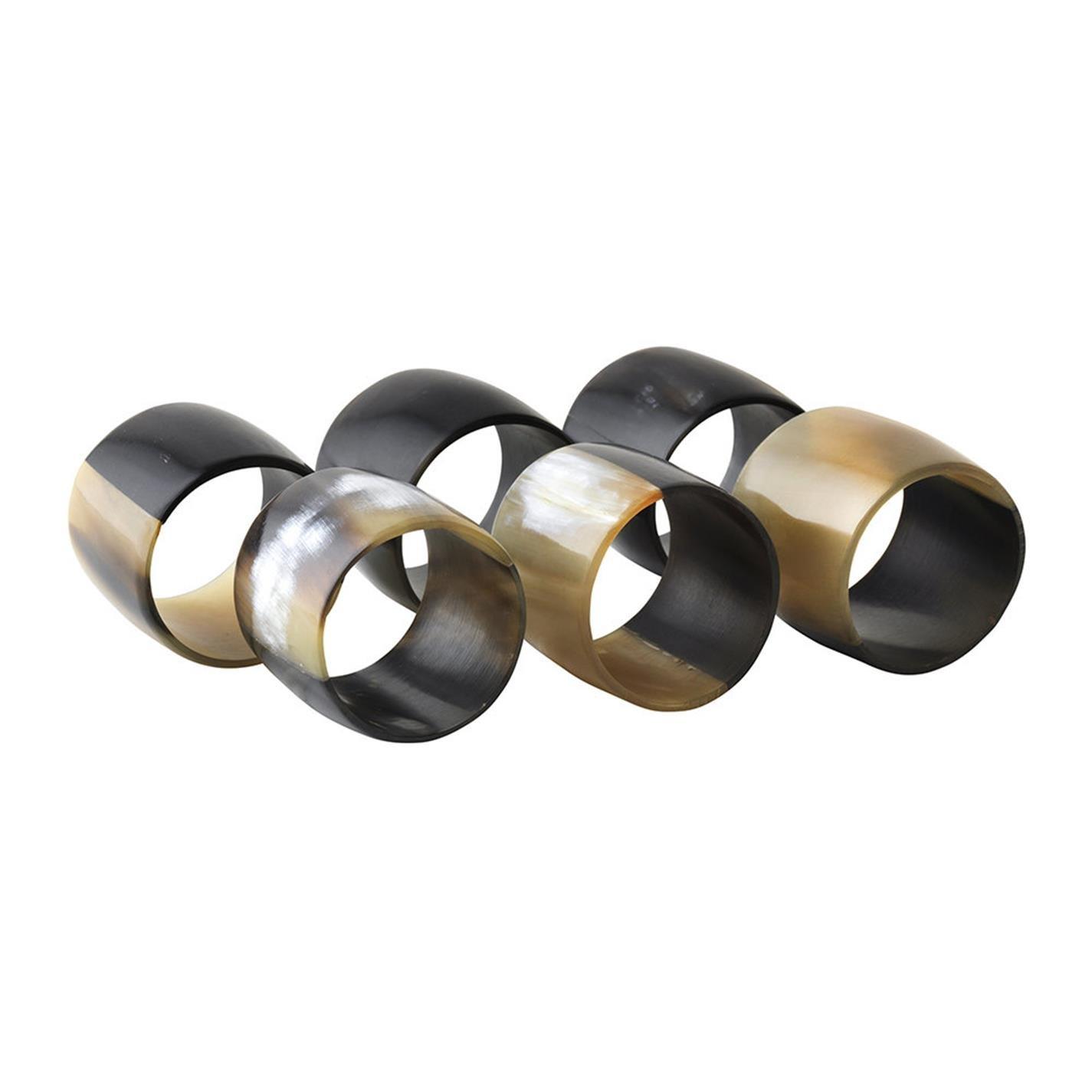 Beige - Broste Copenhagen - BrosteCopenhagen Jay Horn Napkin Ring - Set of 6 - 1