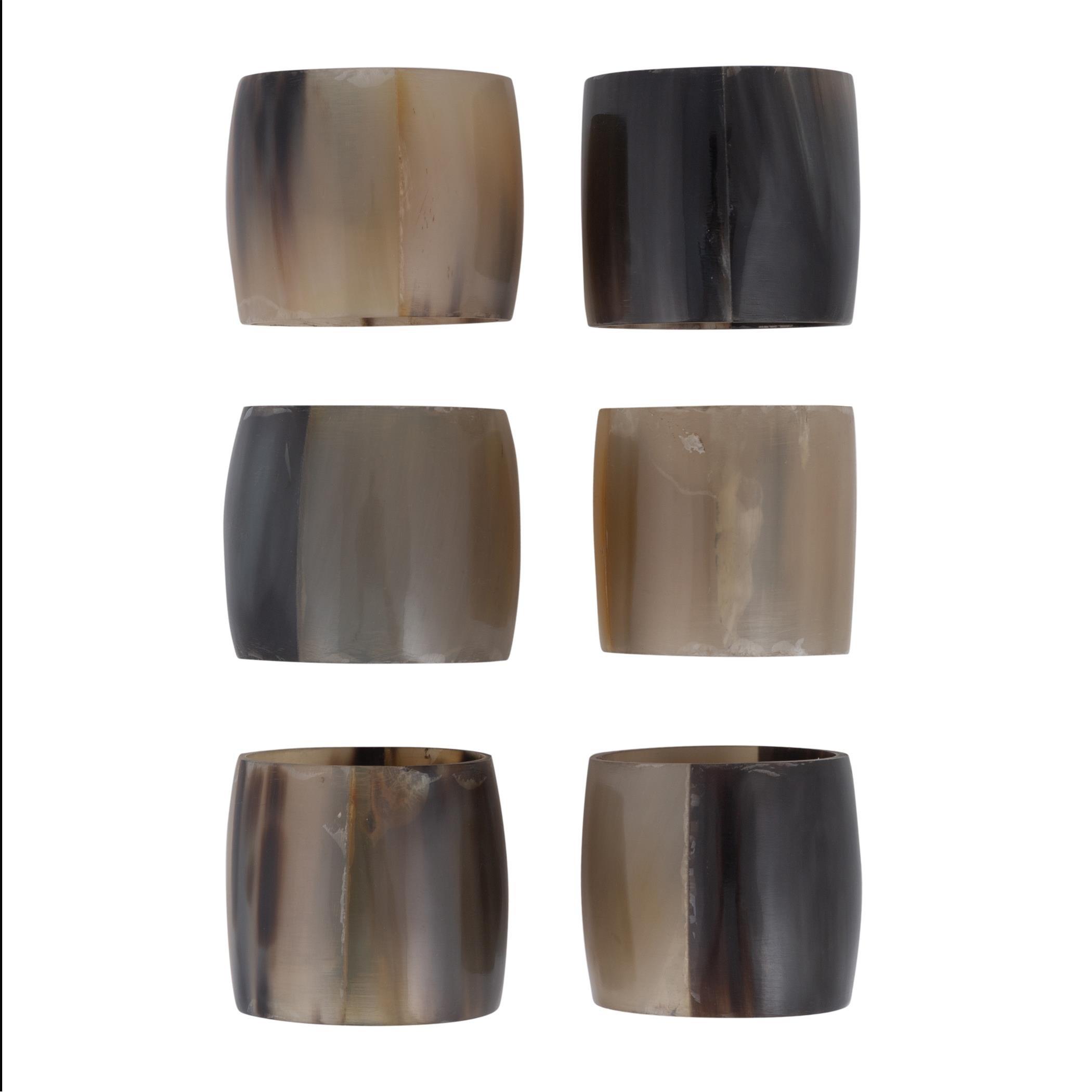 Beige - Broste Copenhagen - BrosteCopenhagen Jay Horn Napkin Ring - Set of 6 - 3