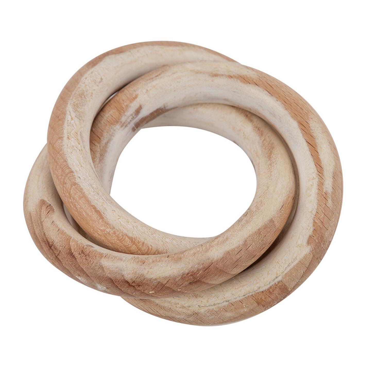 Beige - Retreat - Entwined Wooden Hoop Napkin Rings - Set of 4 - 5