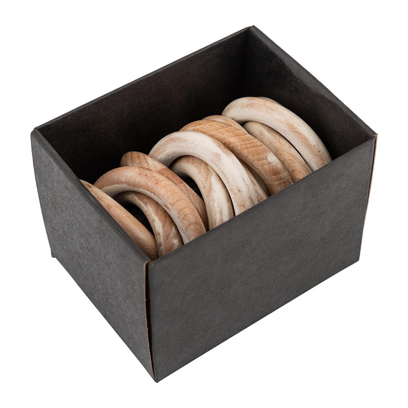 Beige - Retreat - Entwined Wooden Hoop Napkin Rings - Set of 4 - 7