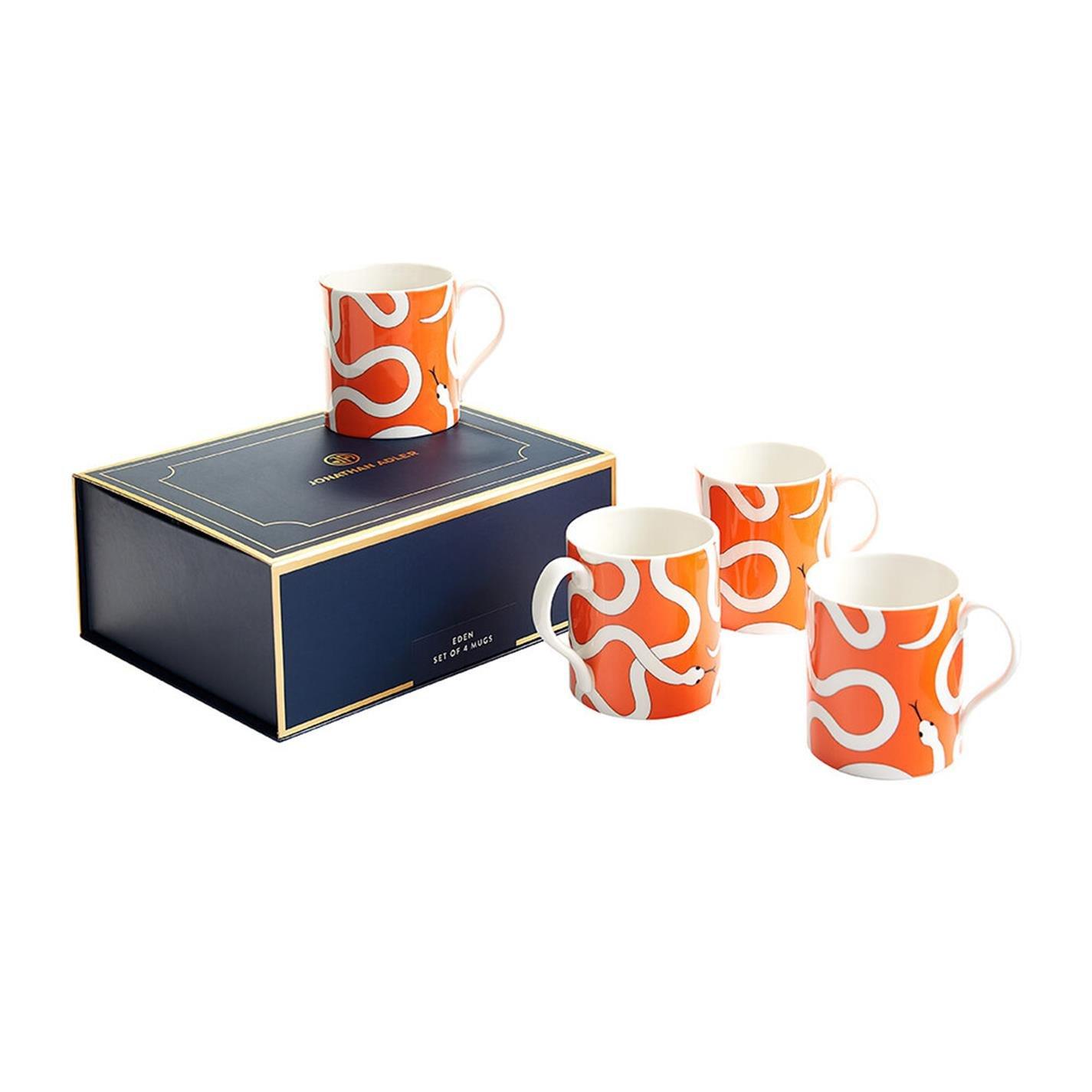 Orange - Jonathan Adler - JonathanAdler Eden Mugs - Set of 4